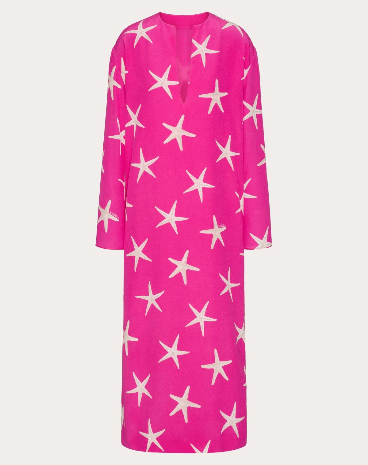 Valentino o1s1wg110525 Starfish Crepe De Chine Midi Dress in Pink Size XS / US 0-2 / IT 36-38 - 1 Thumbnail