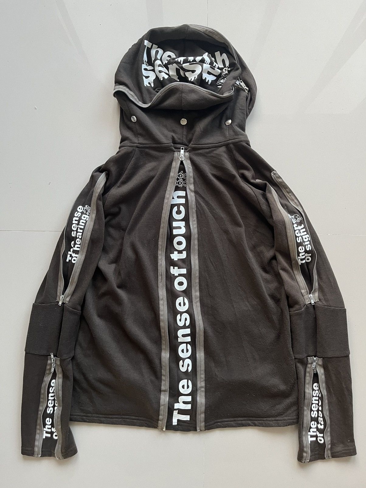 image of If Six Was Nine x Le Grande Bleu L G B Japanese~Ppfm The Sixth Sense Multi Zipper Punk Style Hoodie