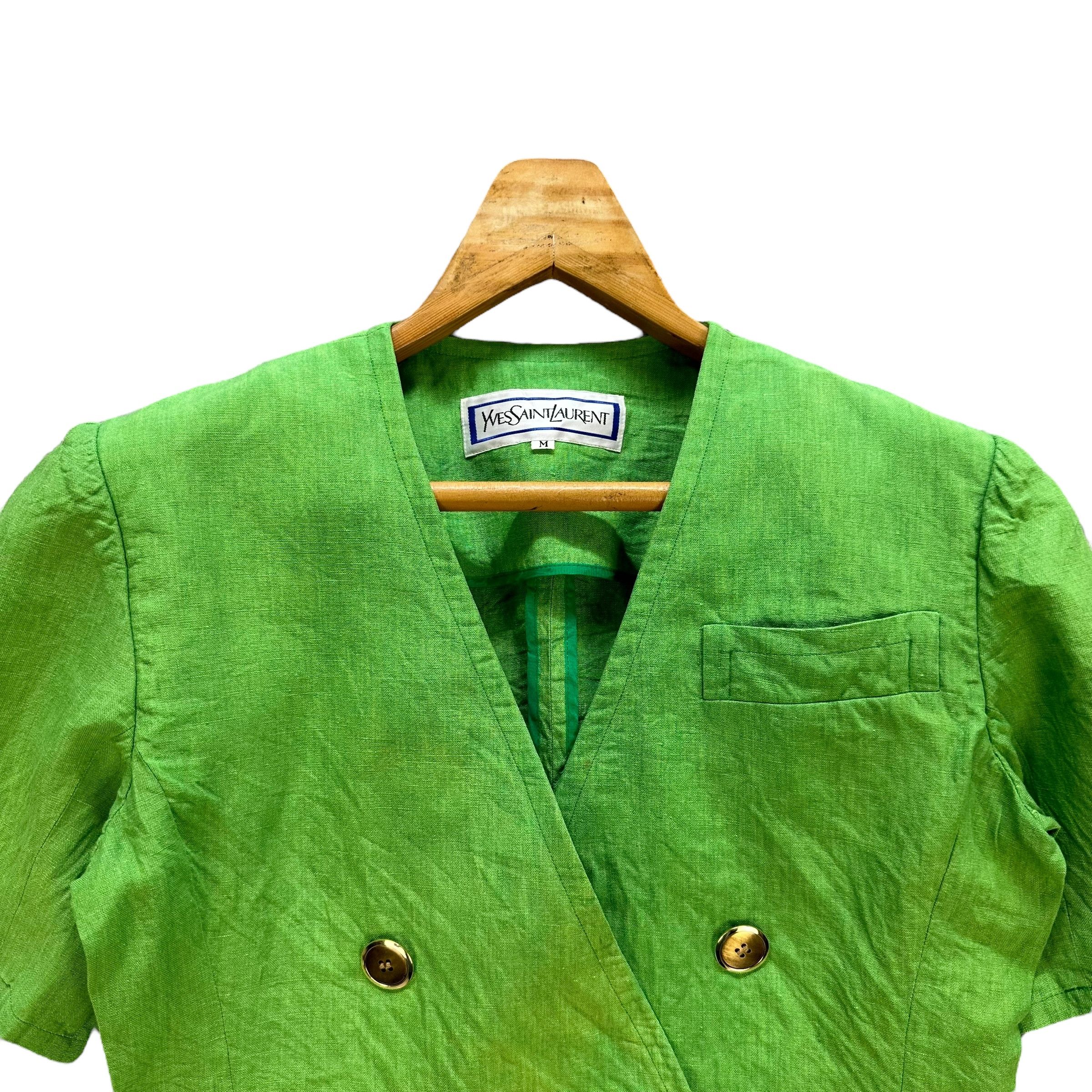 Yves Saint Laurent YVES SAINT LAURENT Short Sleeve Cropped Jacket #A45-1068 Size M / US 6-8 / IT 42-44 - 2 Thumbnail