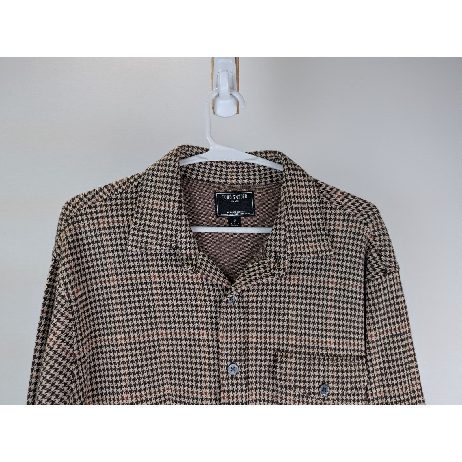 Todd Snyder o1rshd1 CC20 Houndstooth Double Knit Polo Shirt Saddle Brown Size US S / EU 44-46 / 1 - 3 Thumbnail