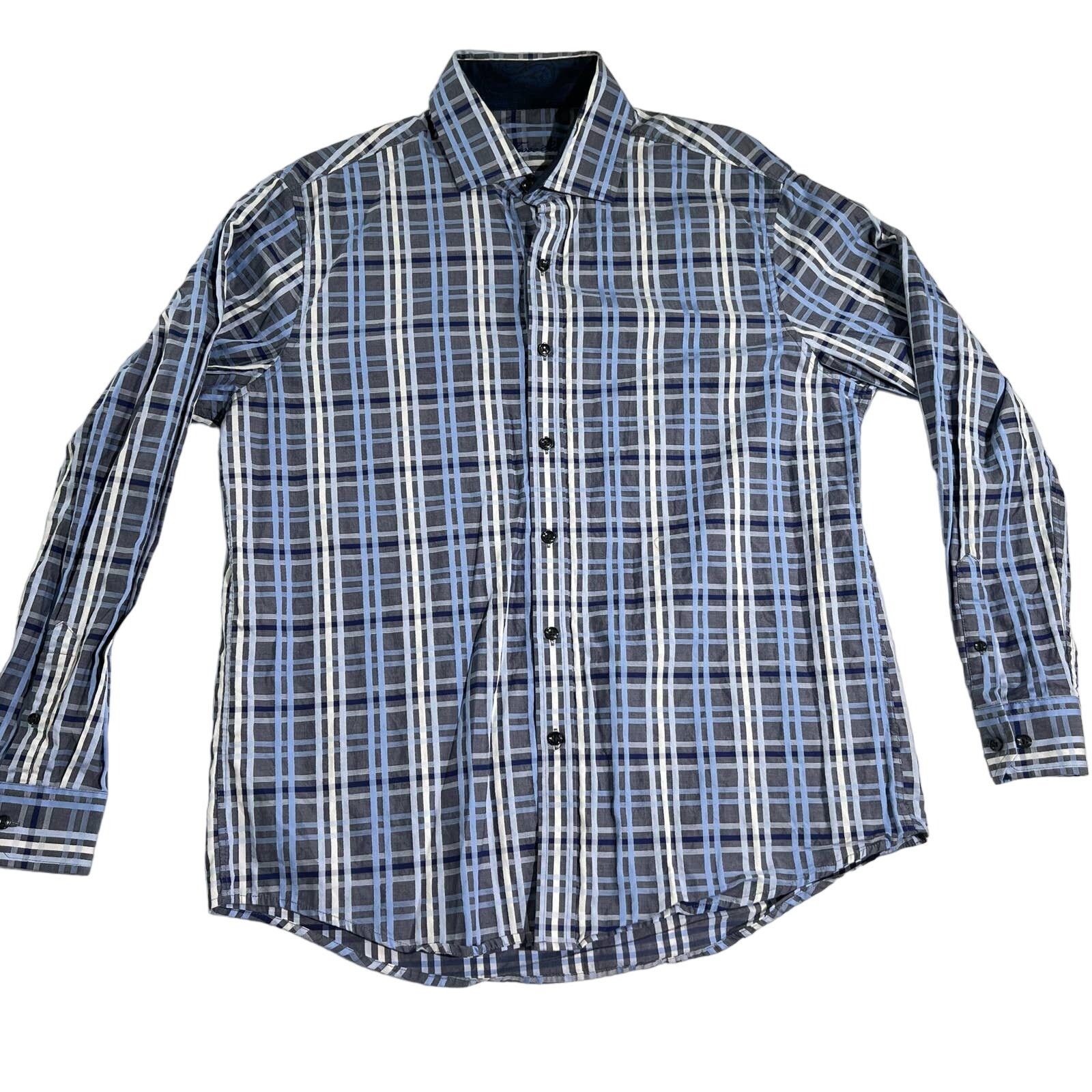 Tasso Elba Tasso Elba Button Shirt Mens Large 16-16.5 Blues White Check Size US M / EU 48-50 / 2 - 1 Thumbnail