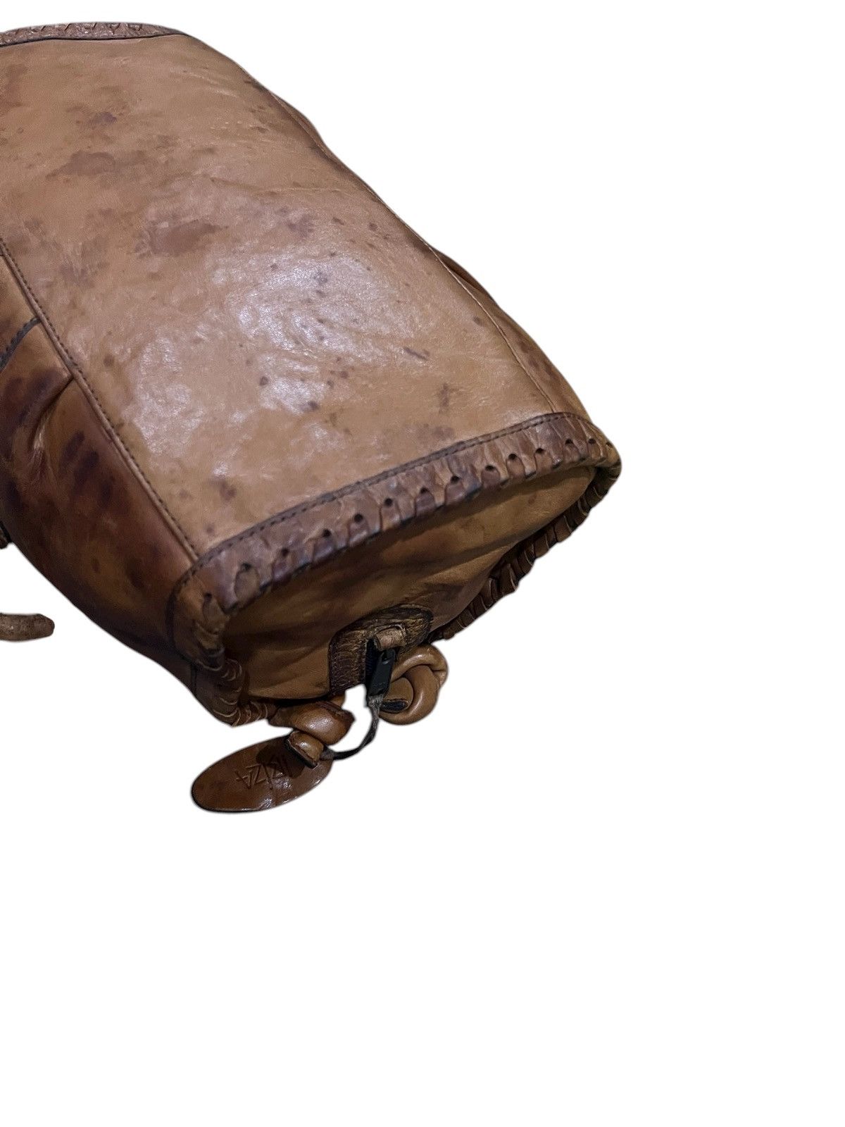 Japanese Brand vintage ibiza handle bag brown cream leather applique design Size ONE SIZE - 16 Thumbnail