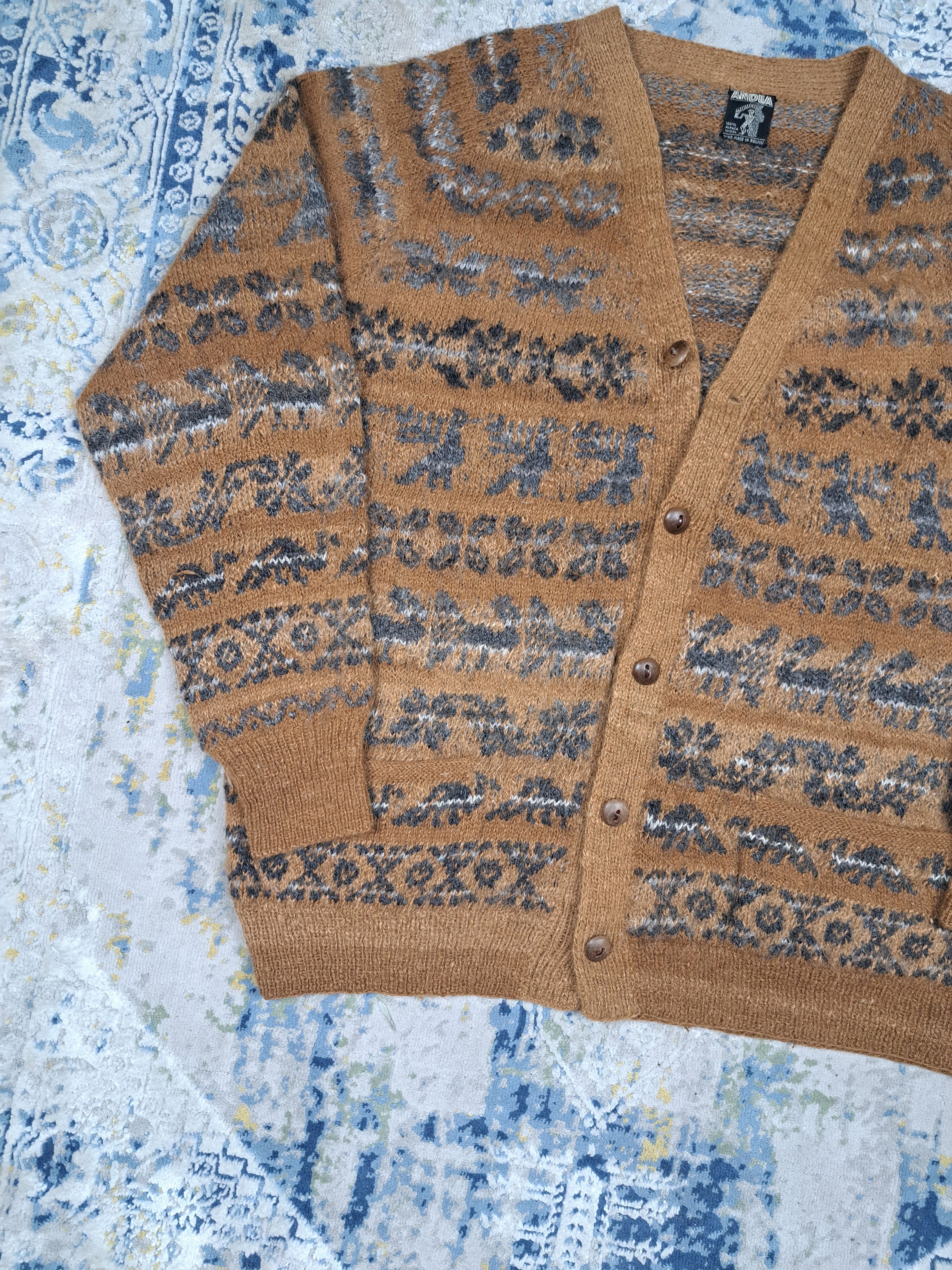 Japanese Brand Alpaca Wool Handmade Like Mohair Native Cardigan Fuzzy Size US M / EU 48-50 / 2 - 3 Thumbnail