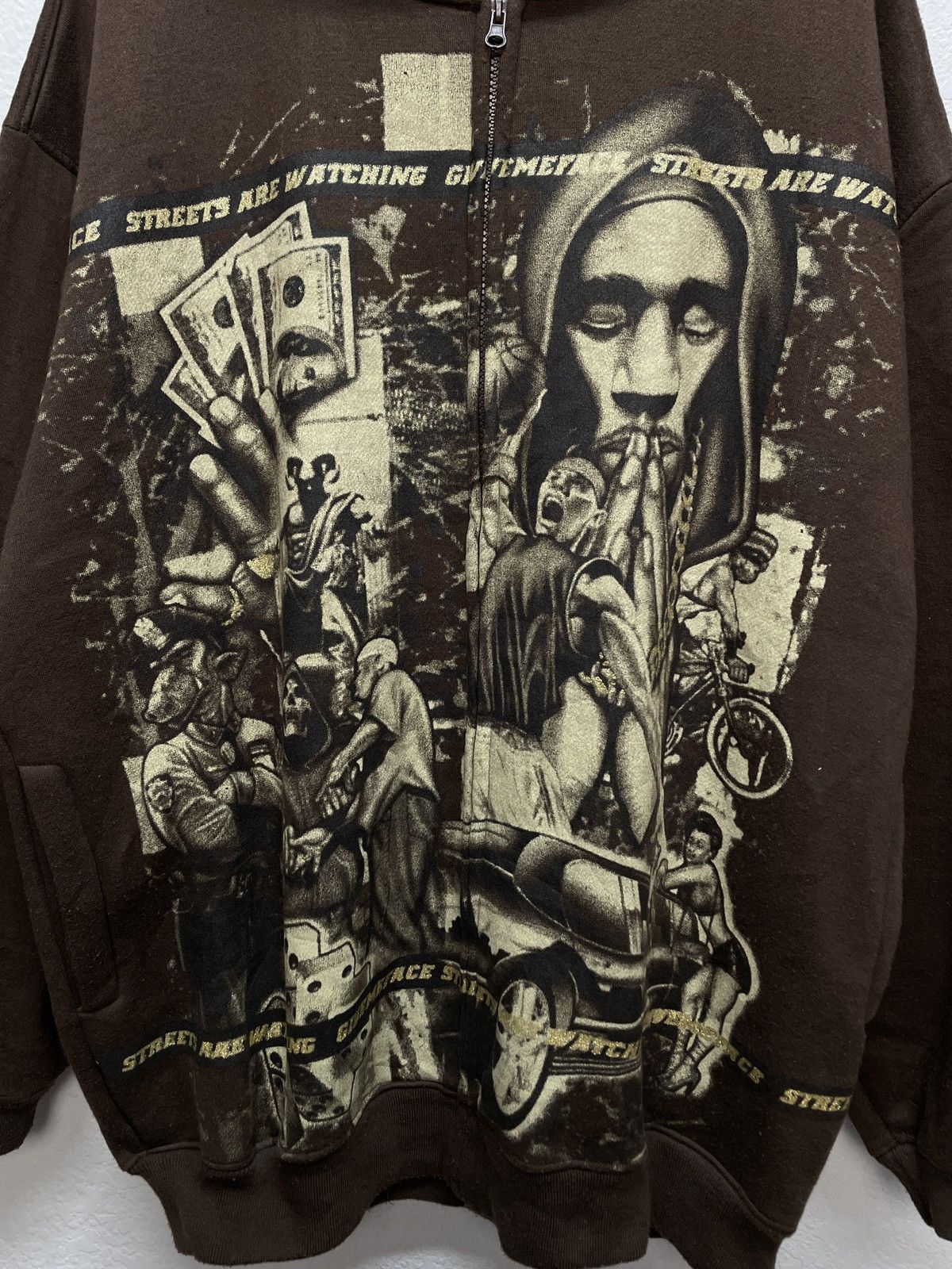 50 Cent Vintage Y2K Kanye West Style Boxy Fit Over Print Hoodie 00s Size US XXL / EU 58 / 5 - 4 Thumbnail