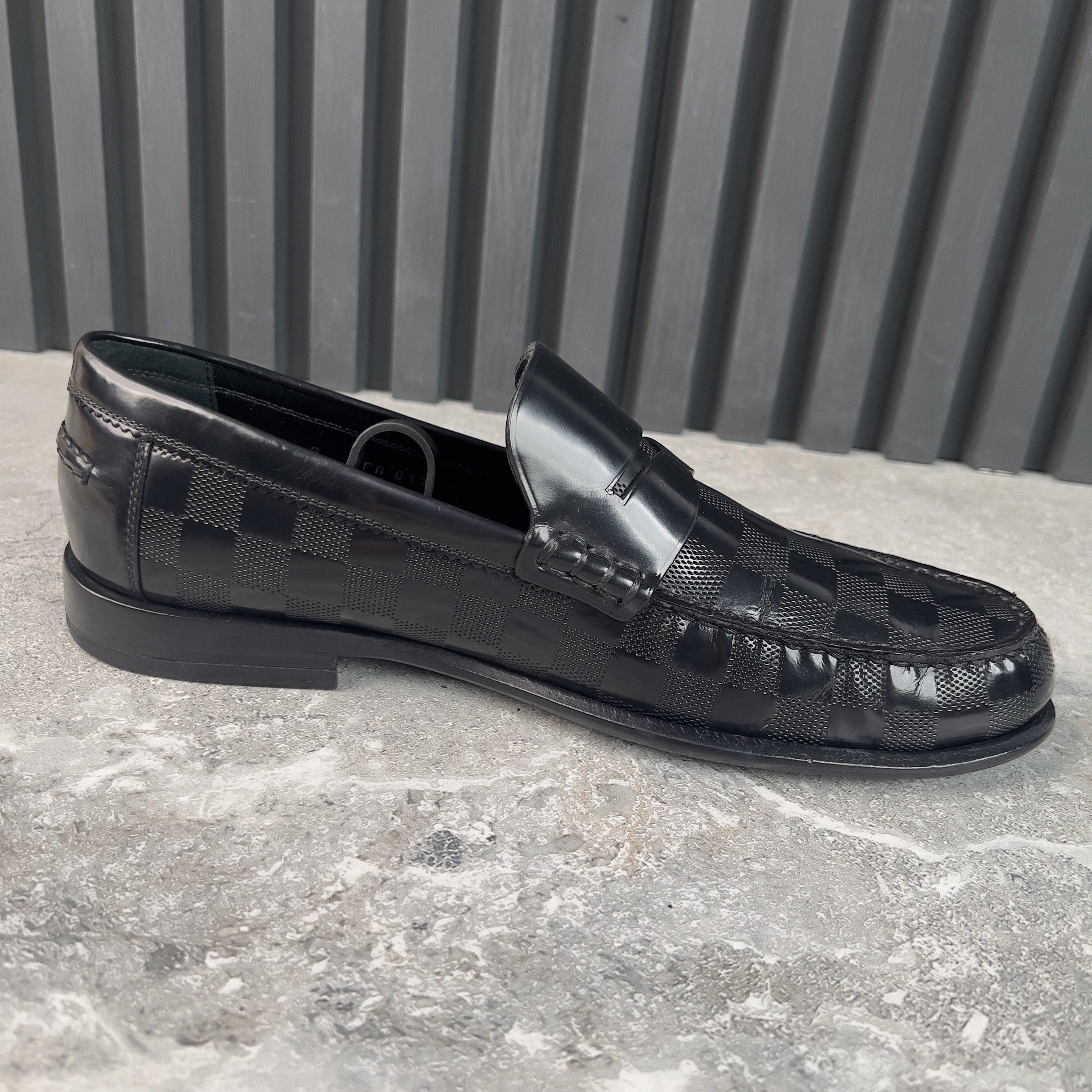 Louis Vuitton Graduation Loafers Penny Damier Infini Black Leather Size US 9 / EU 42 - 7 Thumbnail