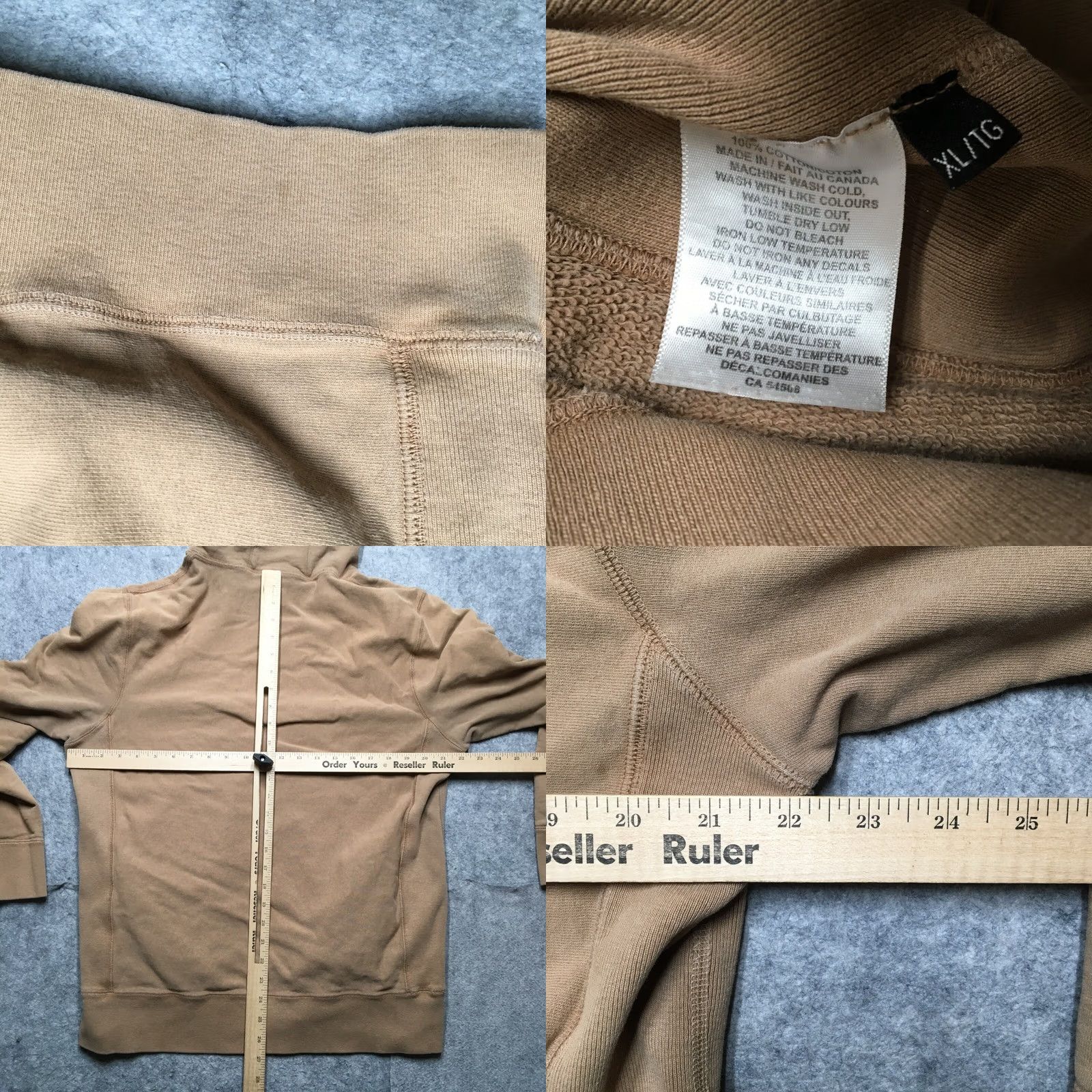 3sixteen 3sixteen Heavyweight Terry Hoodie Mens XL Brown Premium Essential Distressed Size US XL / EU 56 / 4 - 9 Thumbnail