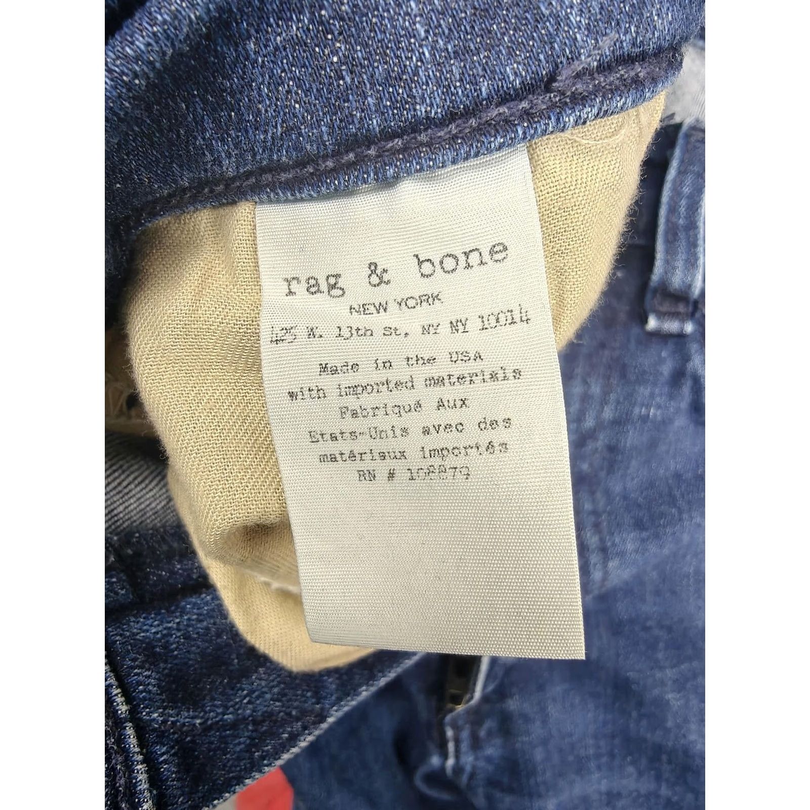 Rag & Bone Rag & Bone Skinny Jeans Womens 27 Blue Medium Wash Red Stripe Denim 27x29 Jeans Size 27" / US 4 / IT 40 - 6 Thumbnail