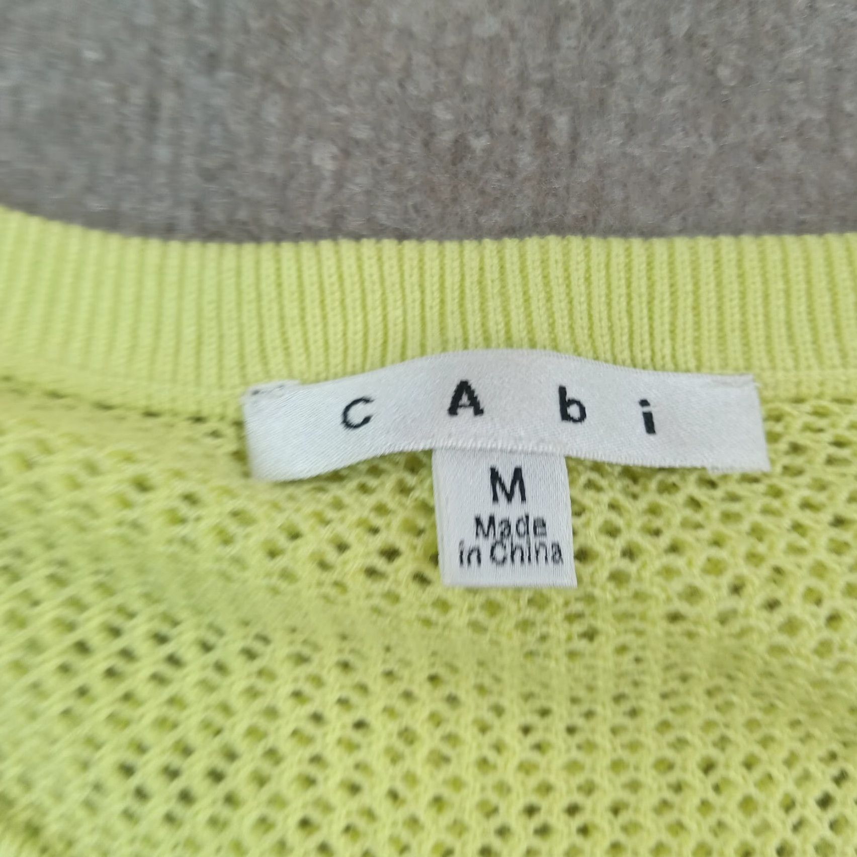 Vintage CAbi Womens Medium Yellow Long Sleeve Crew Neck Lightweight Mesh T-Shirt Size M / US 6-8 / IT 42-44 - 5 Thumbnail