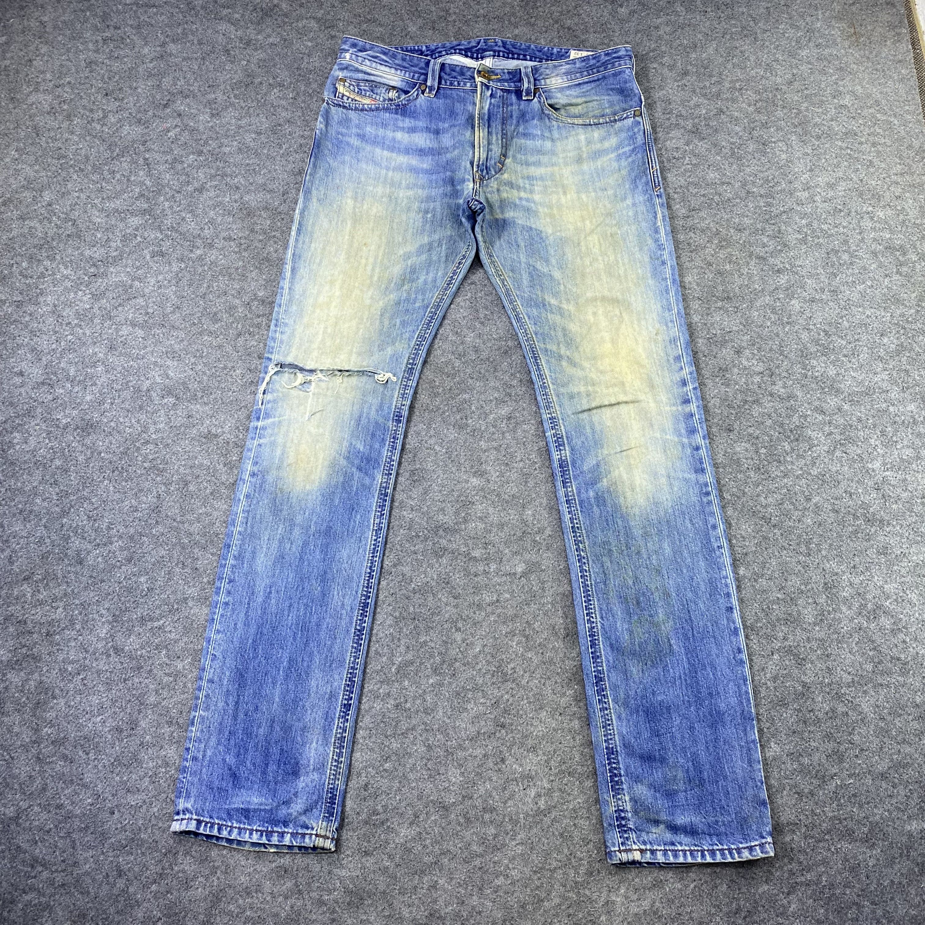 Diesel Diesel Distressed Blue Wash Jeans-J1173 Size US 35 - 2 Thumbnail