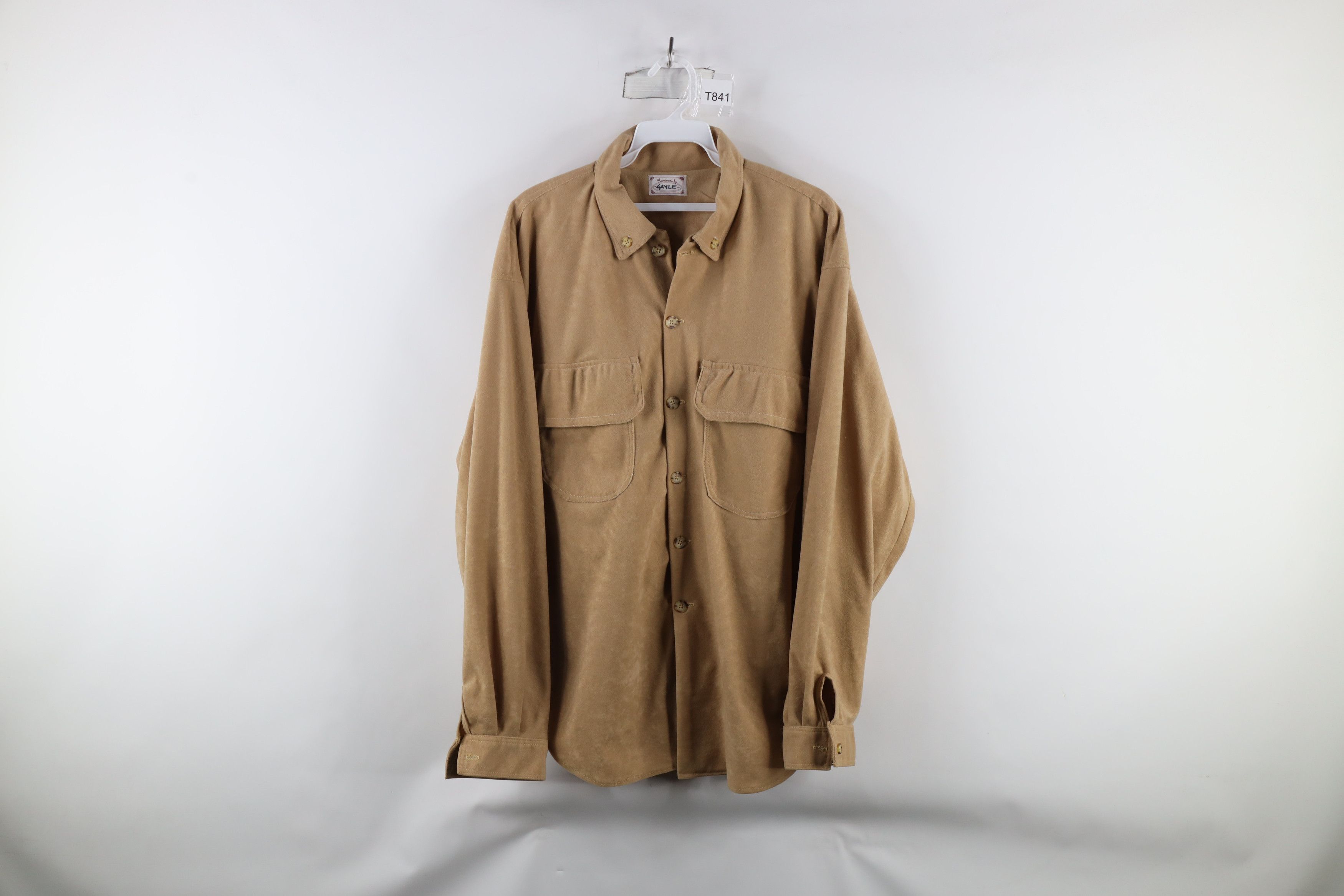 Vintage Vintage 90s Streetwear Handmade Fleece Corduroy Button Shirt Size US XL / EU 56 / 4 - 1 Thumbnail