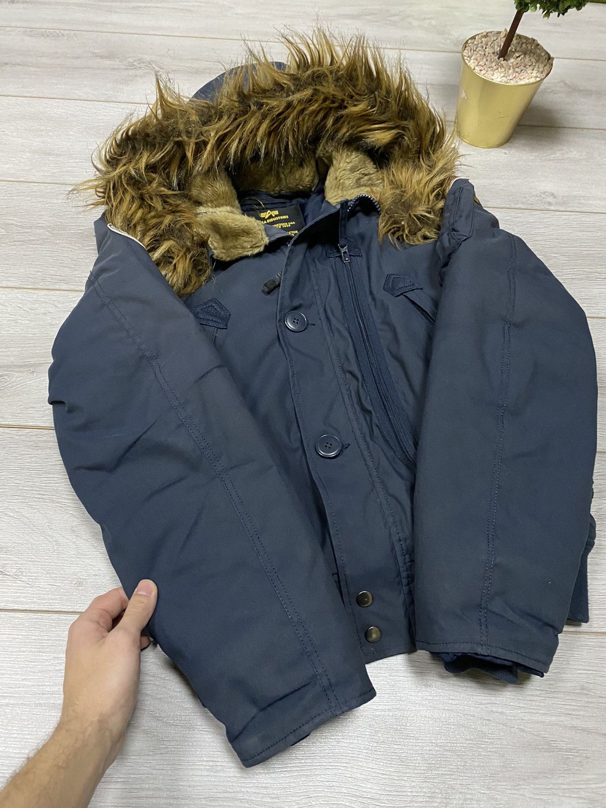 Alpha Industries Alpha Industries 🇺🇸 vintage n2b fur attached hood bomber Size US S / EU 44-46 / 1 - 13 Thumbnail
