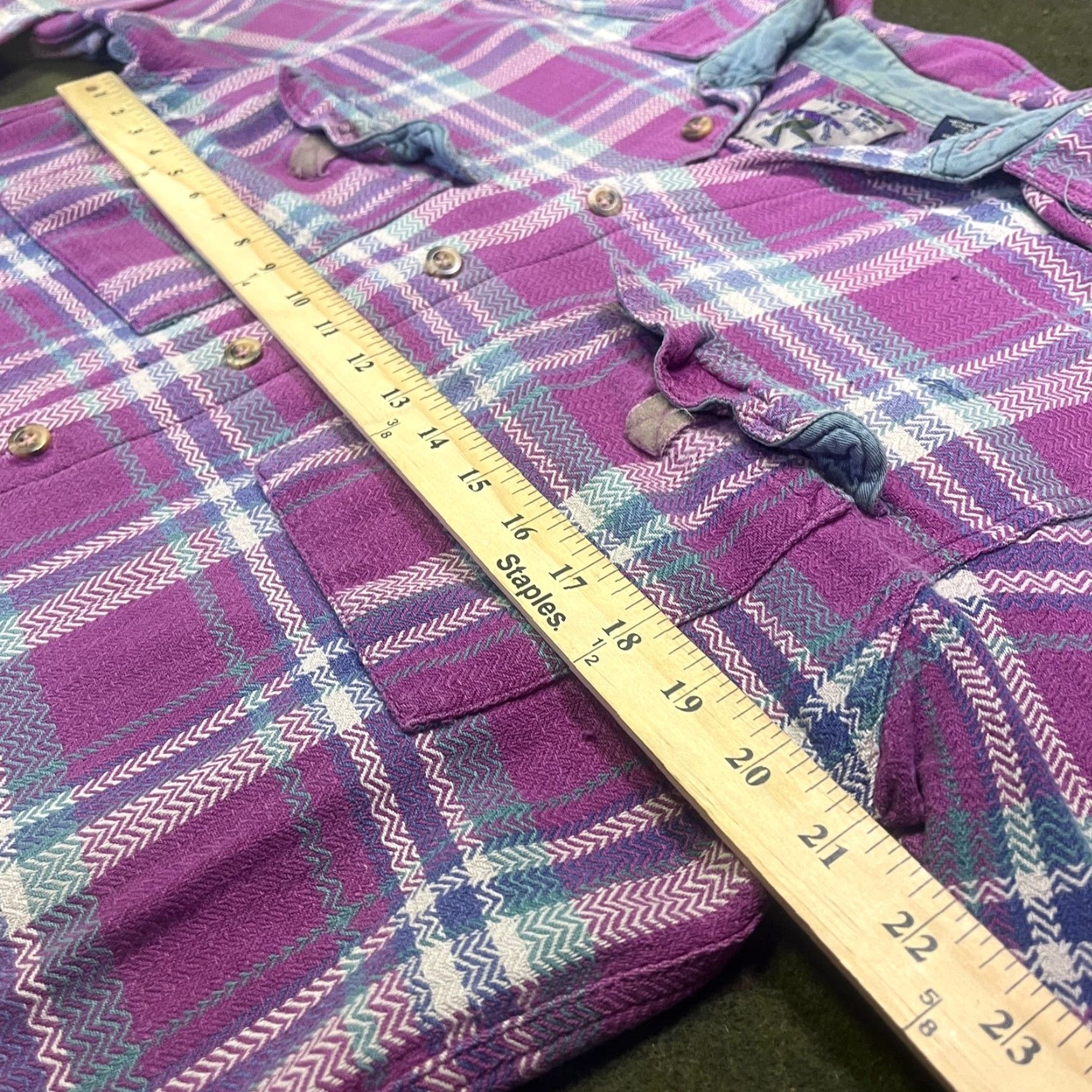 ExOfficio ExOfficio Shirt Womens Large Pink Purple Plaid Flannel Button Up Hiking Outdoor Size L / US 10 / IT 46 - 4 Thumbnail