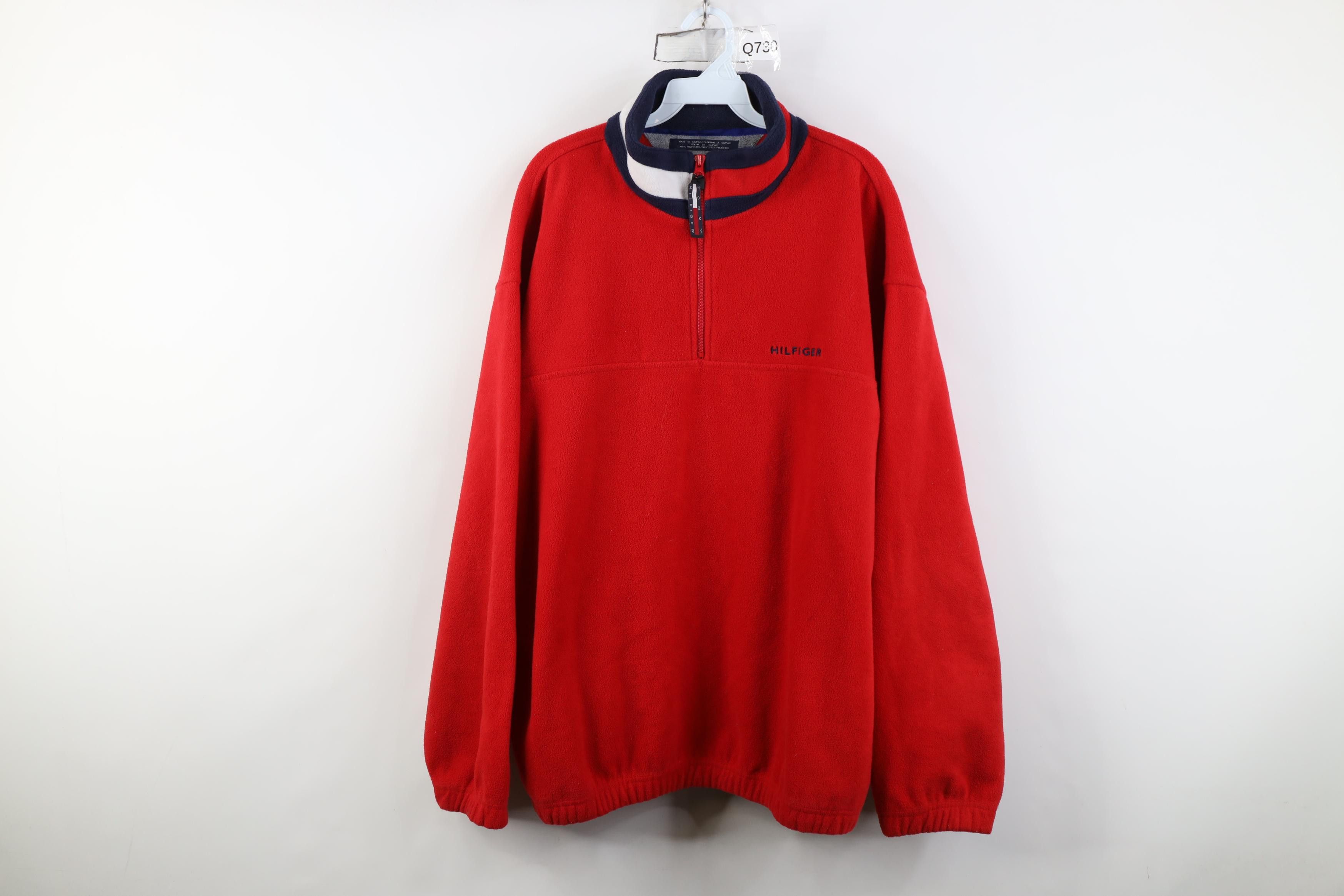 Tommy Hilfiger Vintage 90s Tommy Hilfiger 1/4 Zip Fleece Pullover Sweater Size US XL / EU 56 / 4 - 1 Thumbnail