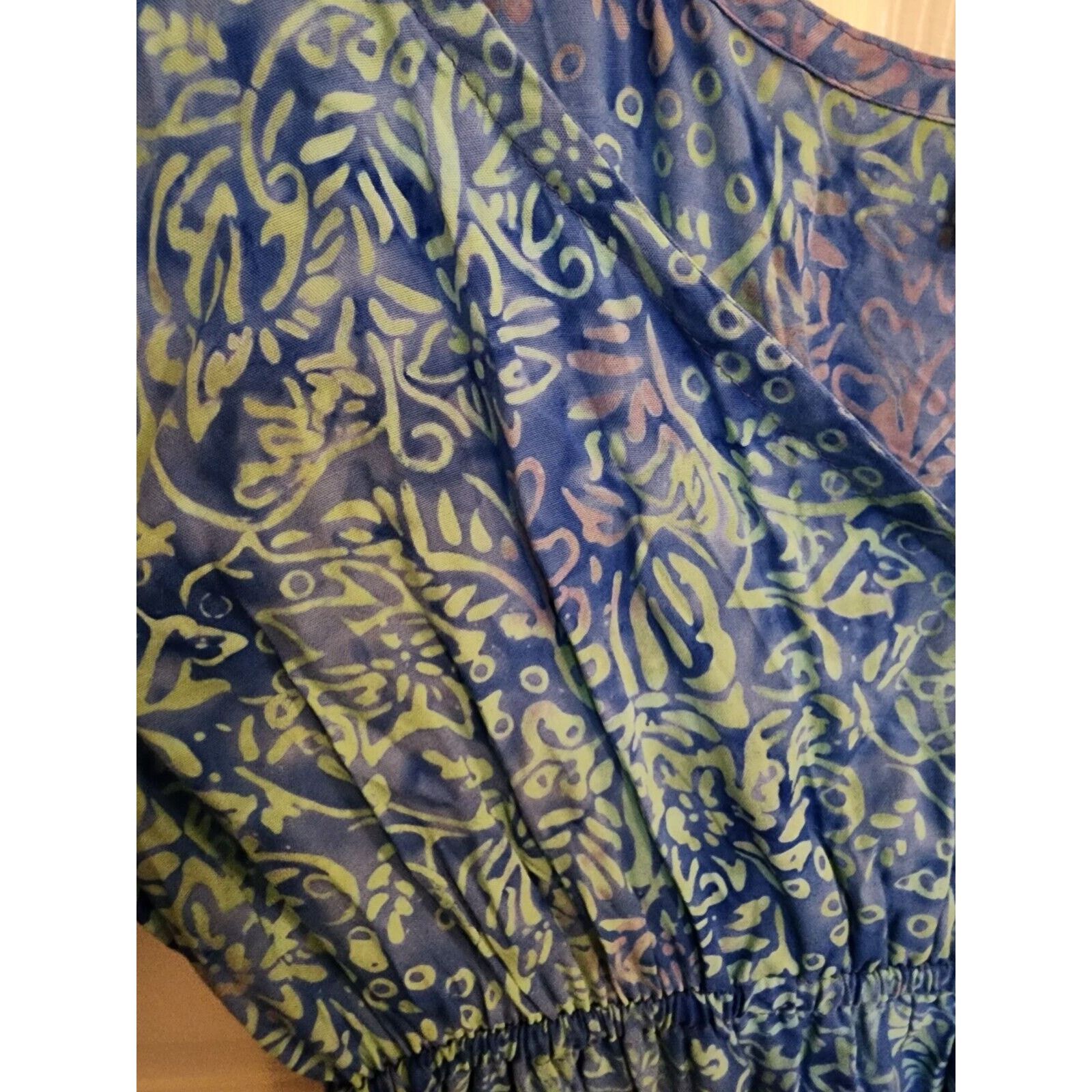 2120 Handcrafted NWT XL Hand Kreation V-Neck Blue Ruffle Dress Sleeveless Size XL / US 12-14 / IT 48-50 - 2 Thumbnail