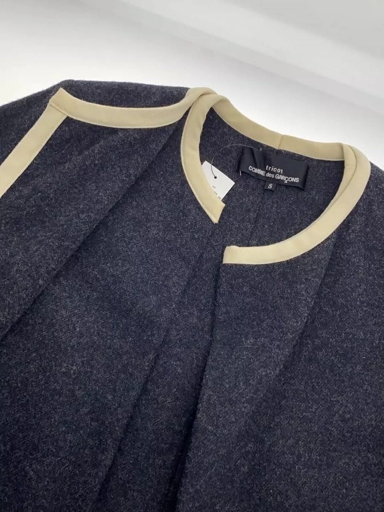 Comme des Garcons Comme Des Garcons Cream-trimmed wool coat Size S / US 4 / IT 40 - 6 Thumbnail