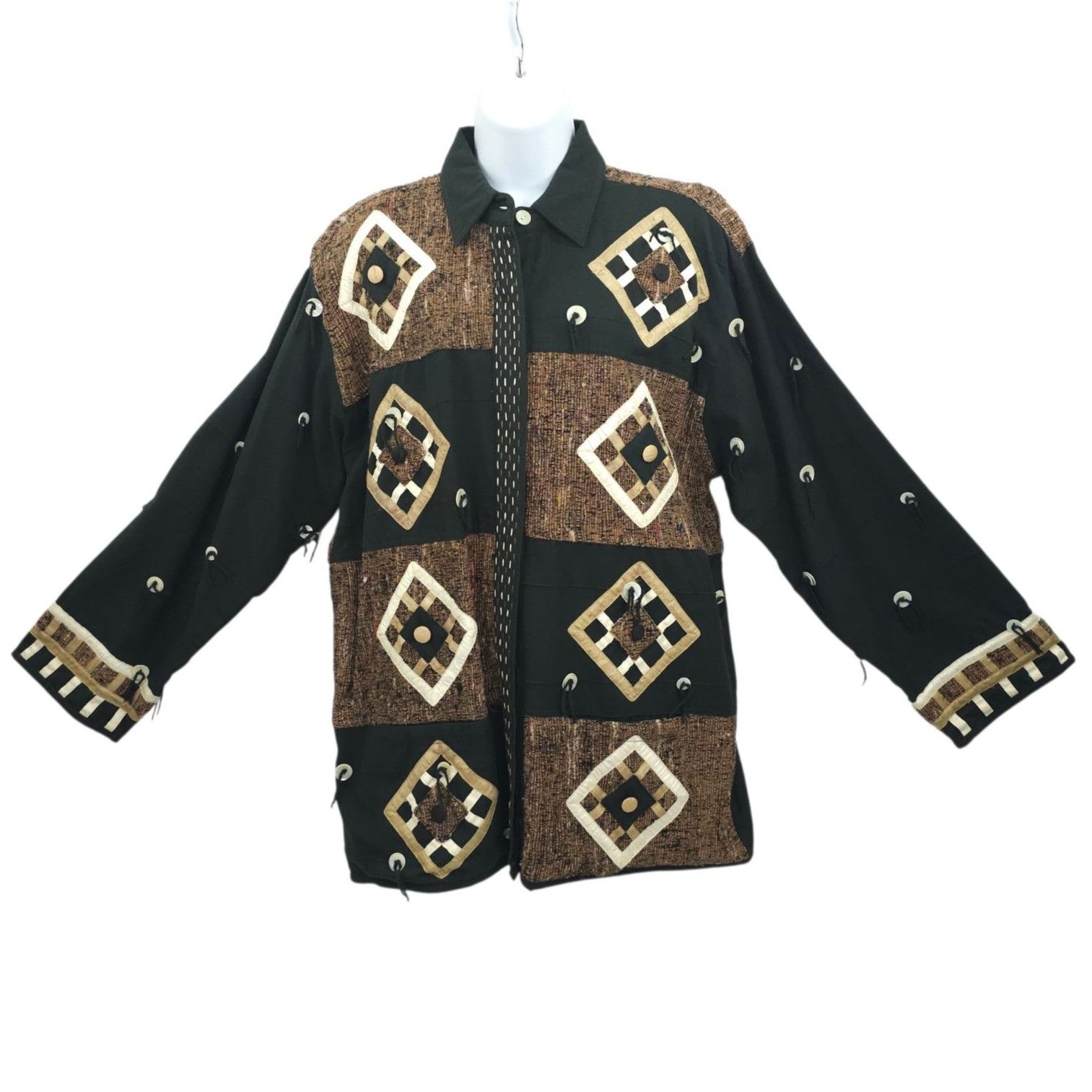 Other Yak Magik Jacket XL Quilted Patchwork Abstract Art To Wear Size XL / US 12-14 / IT 48-50 - 1 Thumbnail