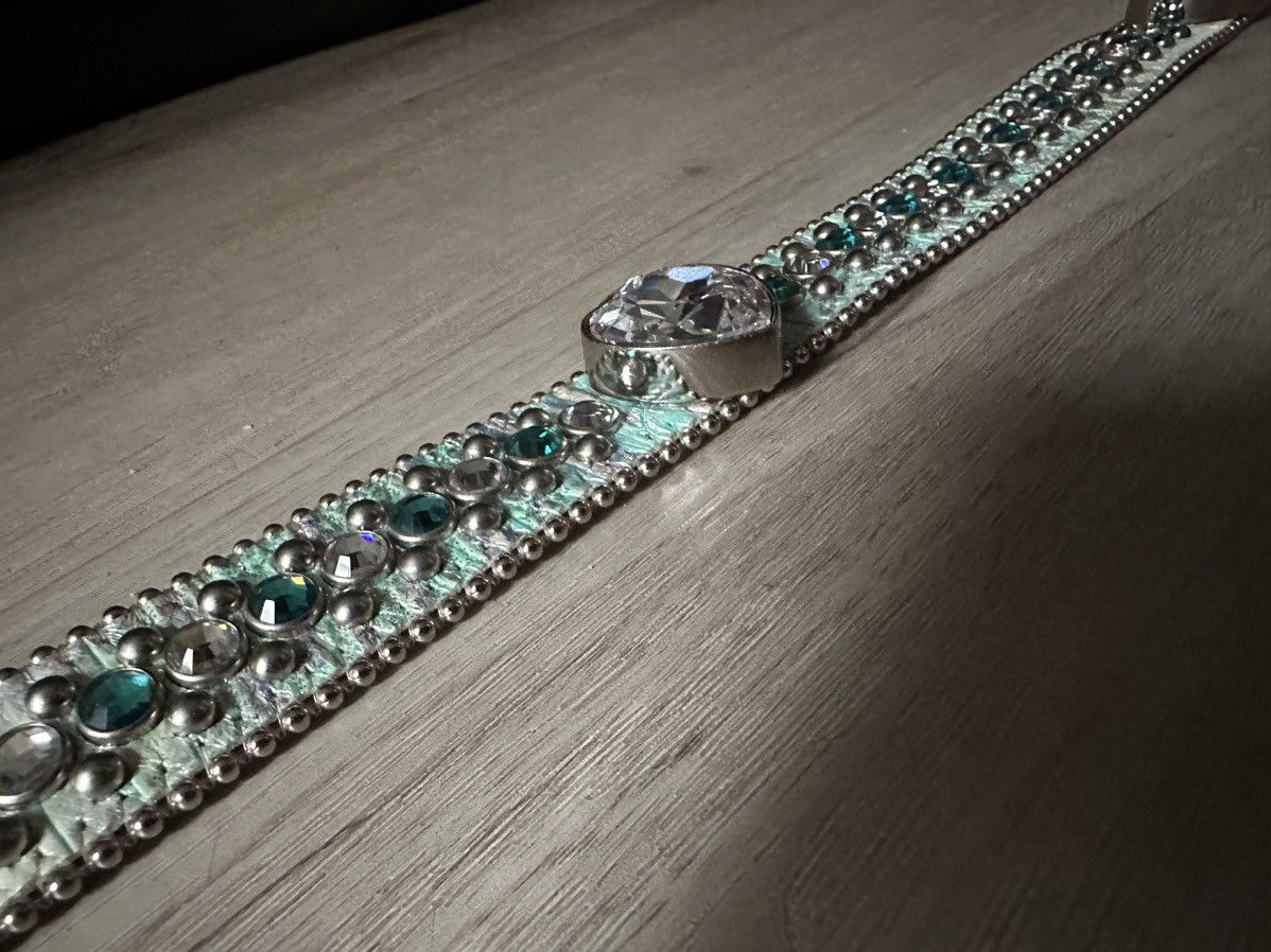 B.B. Simon BB SIMON Belt blue reptile heart crystal size XXL 36” Size ONE SIZE - 5 Thumbnail