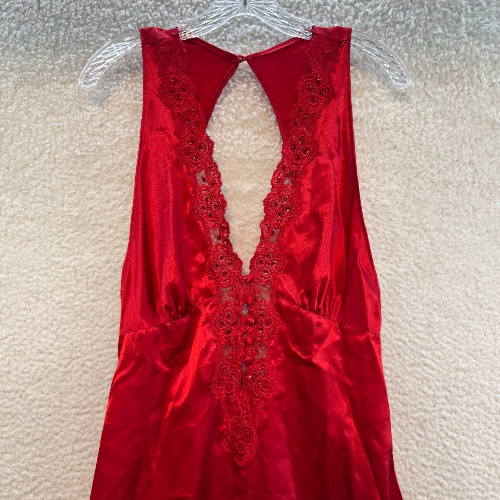 Victoria's Secret VINTAGE Victoria's Secret Slip Dress Maxi Red 90s 80s Gold Label M Womens Size M / US 6-8 / IT 42-44 - 3 Thumbnail