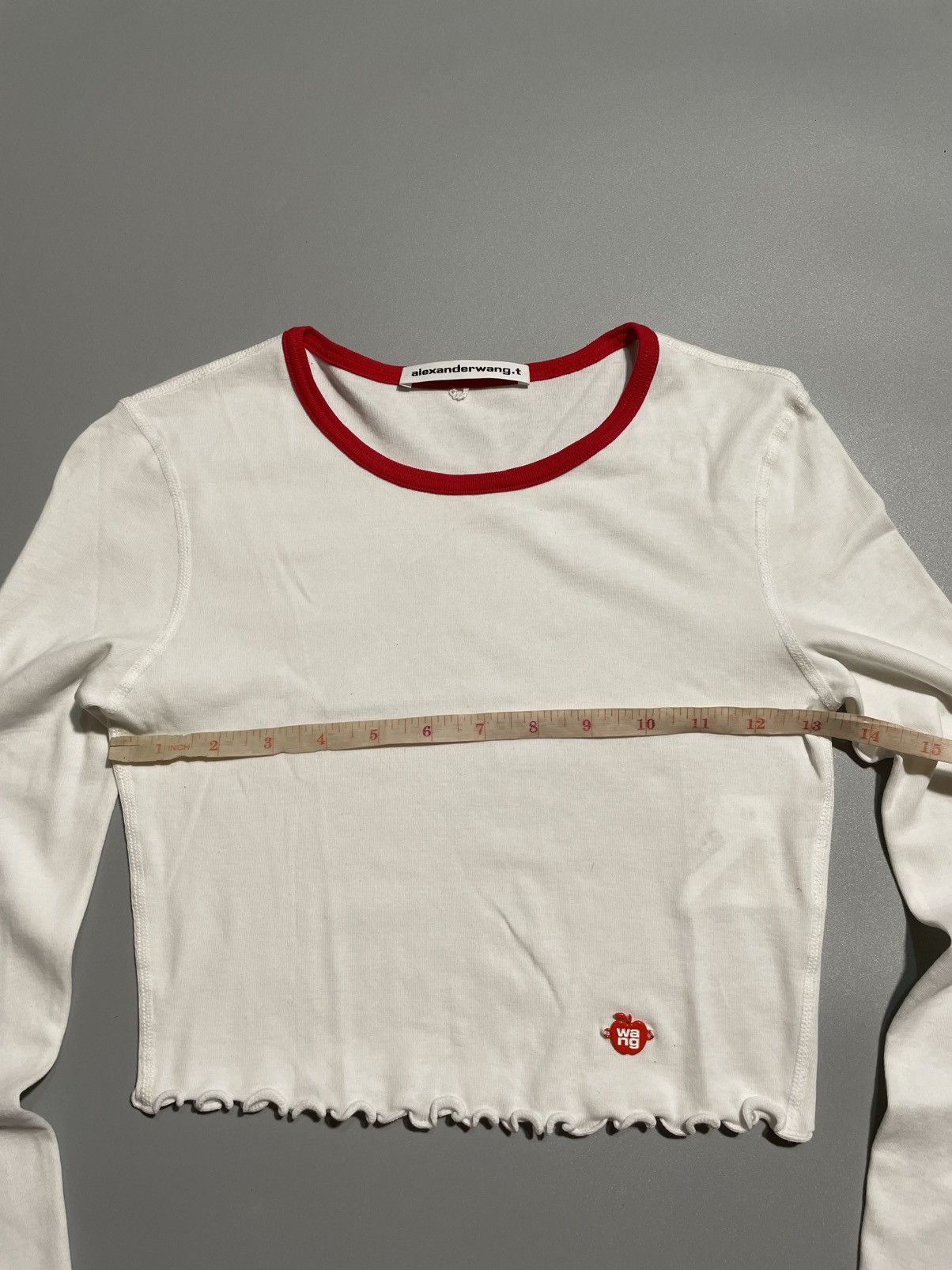 Alexander Wang Alexander Wang Lettuce Hem Crewneck in Micro Rib Jersey Size XS / US 0-2 / IT 36-38 - 8 Thumbnail