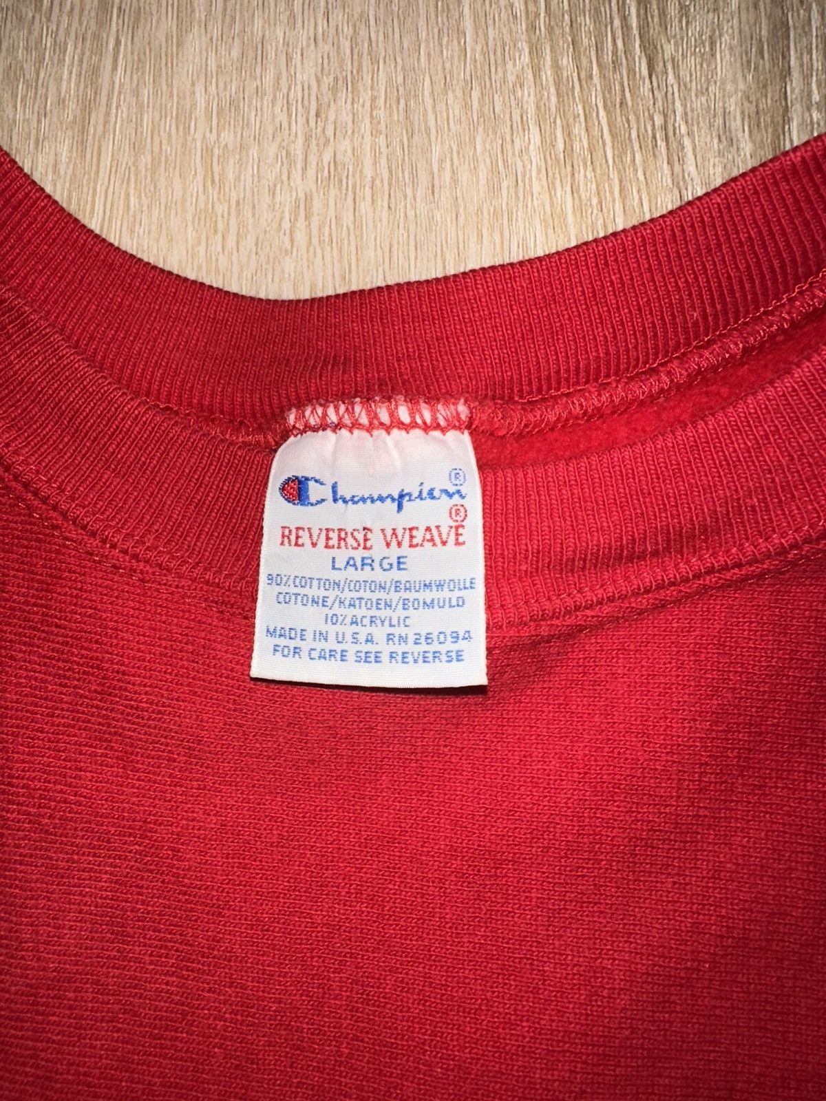 Champion × Vintage Vintage 90’s Reverse Weave Red Champion Sweatshirt Size US L / EU 52-54 / 3 - 4 Thumbnail