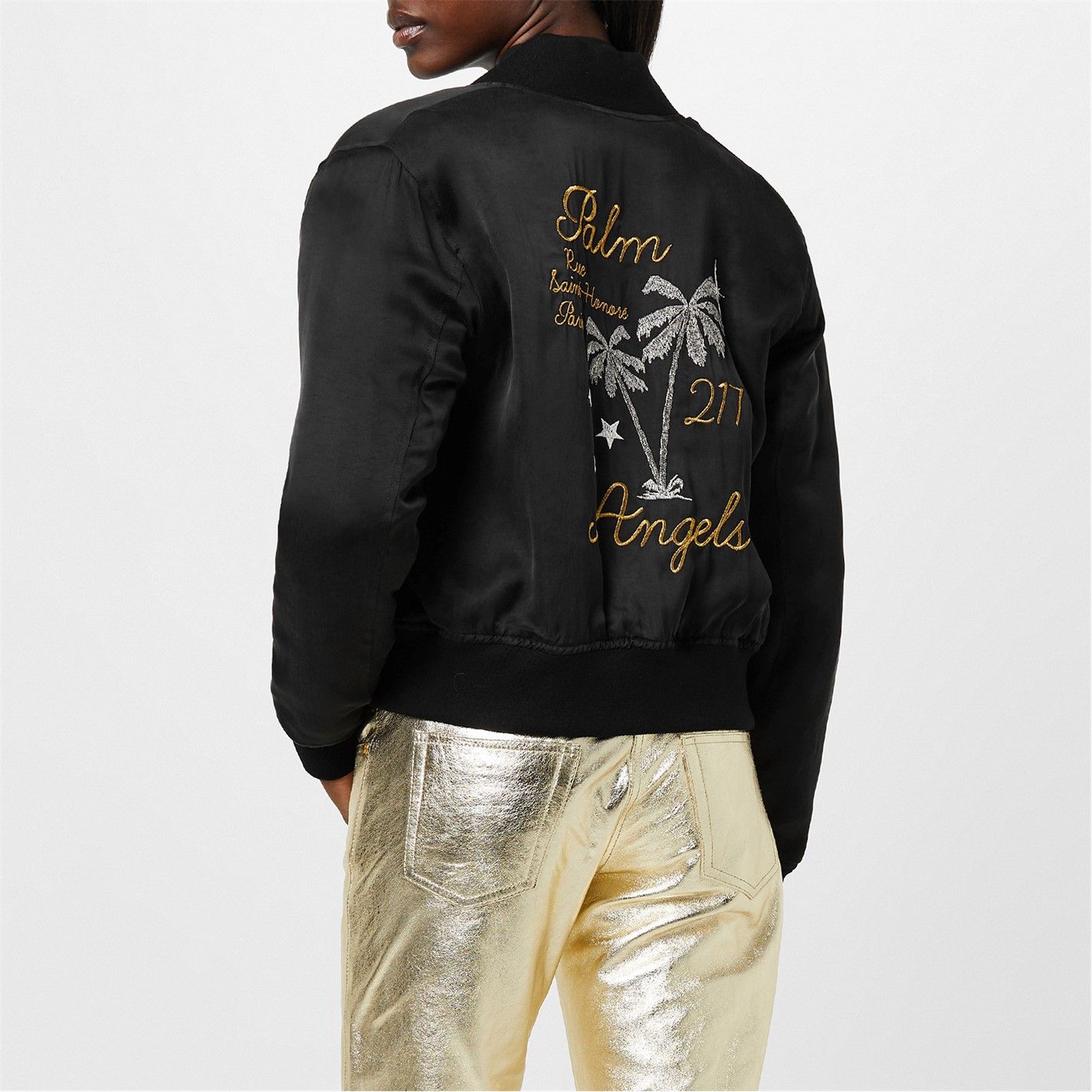 Palm Angels o1g2r1mq0325 Souvenir Jacket in Black Size M / US 6-8 / IT 42-44 - 4 Thumbnail