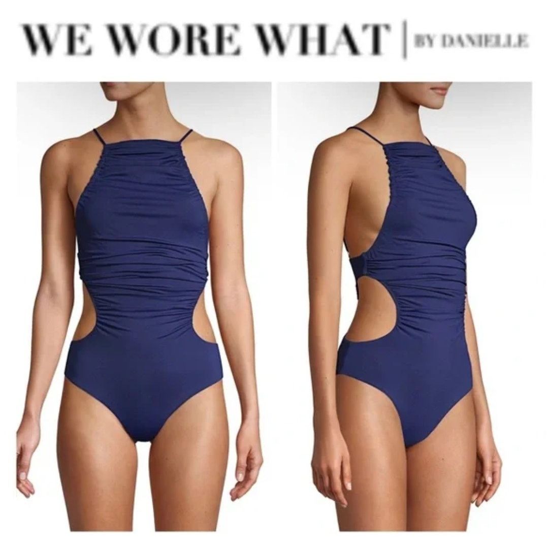 Other WeWoreWhat one-piece swimsuit with a ruched high neck Size ONE SIZE - 1 Thumbnail