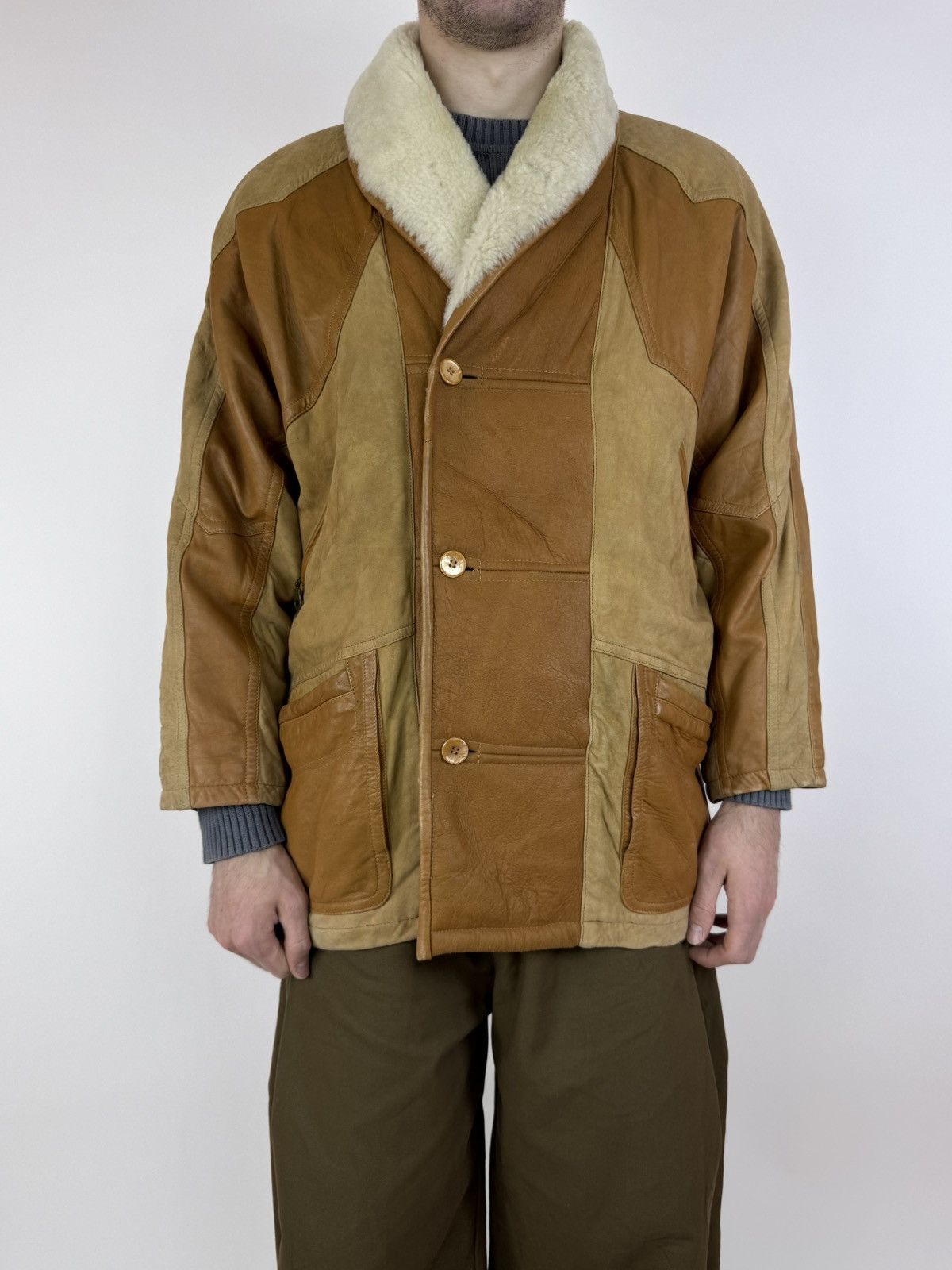 Vintage Latif Sheepskin Leather Jacket Vintage Mens Size US M / EU 48-50 / 2 - 1 Thumbnail