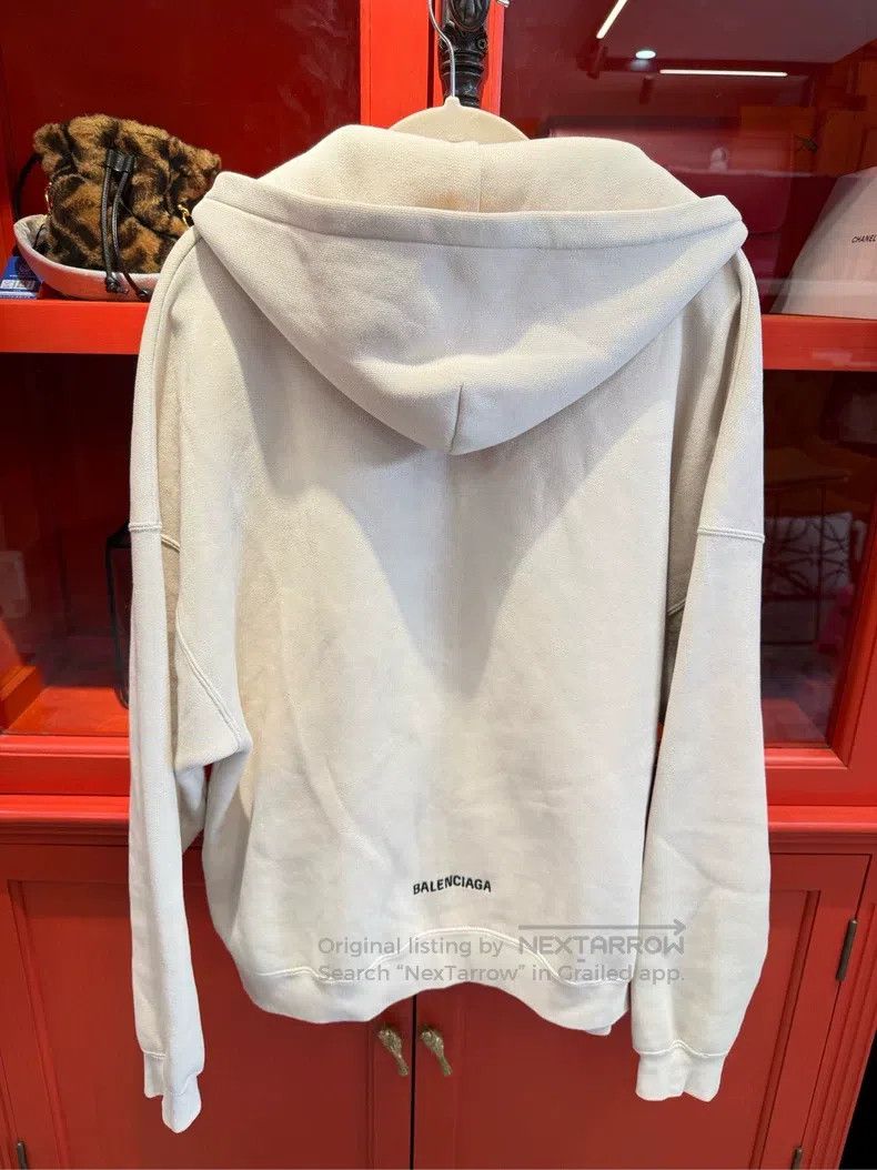 Balenciaga Balenciaga Beige White Hoodie Jacket Size US S / EU 44-46 / 1 - 2 Thumbnail