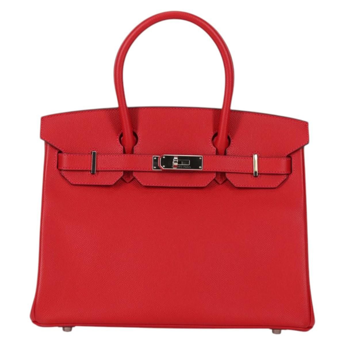 Hermes Hermes Birkin Red Epsom with Palladium Hardware Size ONE SIZE - 1 Thumbnail