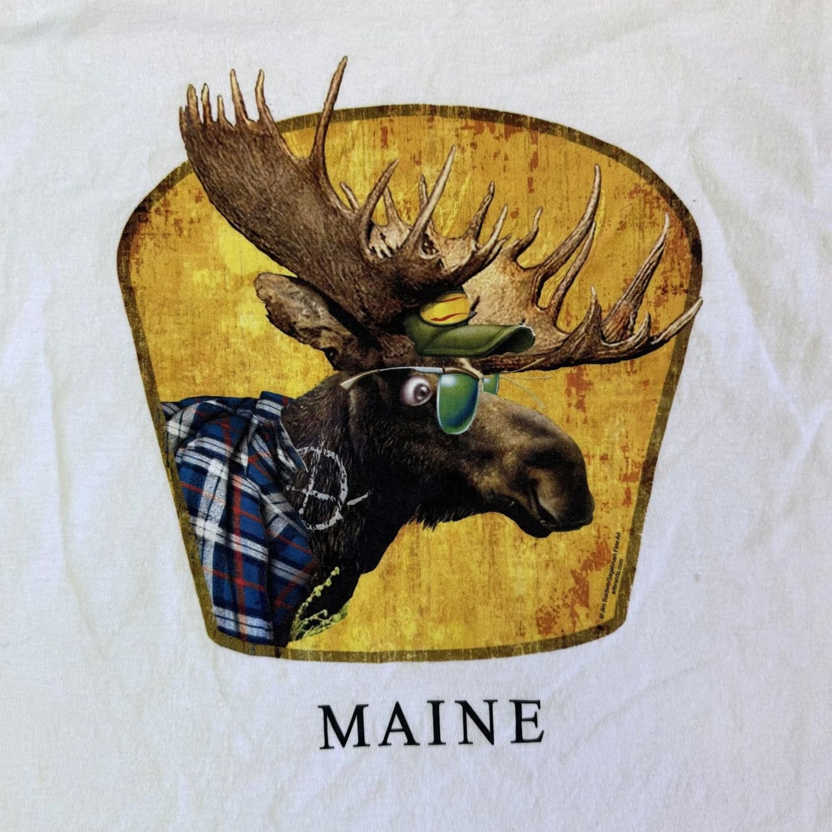 Fruit Of The Loom Vintage Maine Moose Shirt Mens Large White Fruit of the Loom Novelty Tee Size US L / EU 52-54 / 3 - 2 Thumbnail