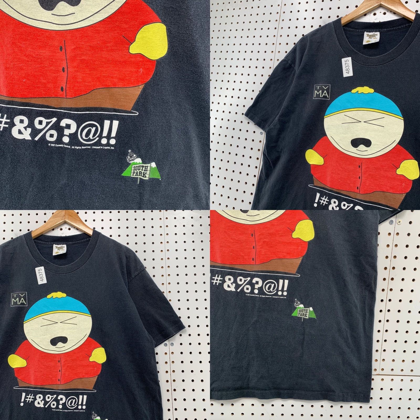 Vintage Vintage South Park Cartman Funny T Shirt Mens XL Black Cartoon 90s Crew Neck Short Sleeve Cotton Single Stitch Size US XL / EU 56 / 4 - 8 Thumbnail