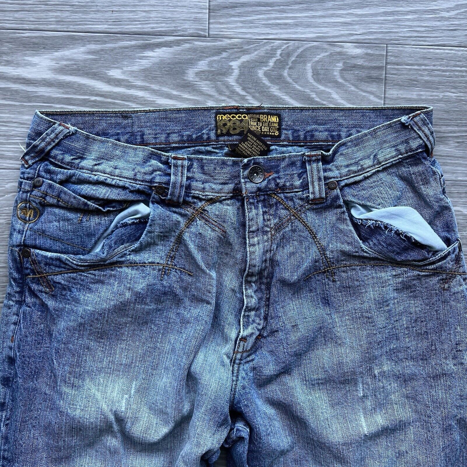 Mecca Vintage Y2k Mecca Jeans Mens Baggy HipHop Wide Leg Grunge Size US 35 - 7 Thumbnail