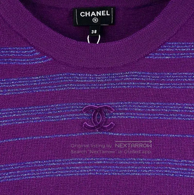 Chanel Chanel Purple Cashmere Women’s T-Shirt . Size S / US 4 / IT 40 - 4 Thumbnail