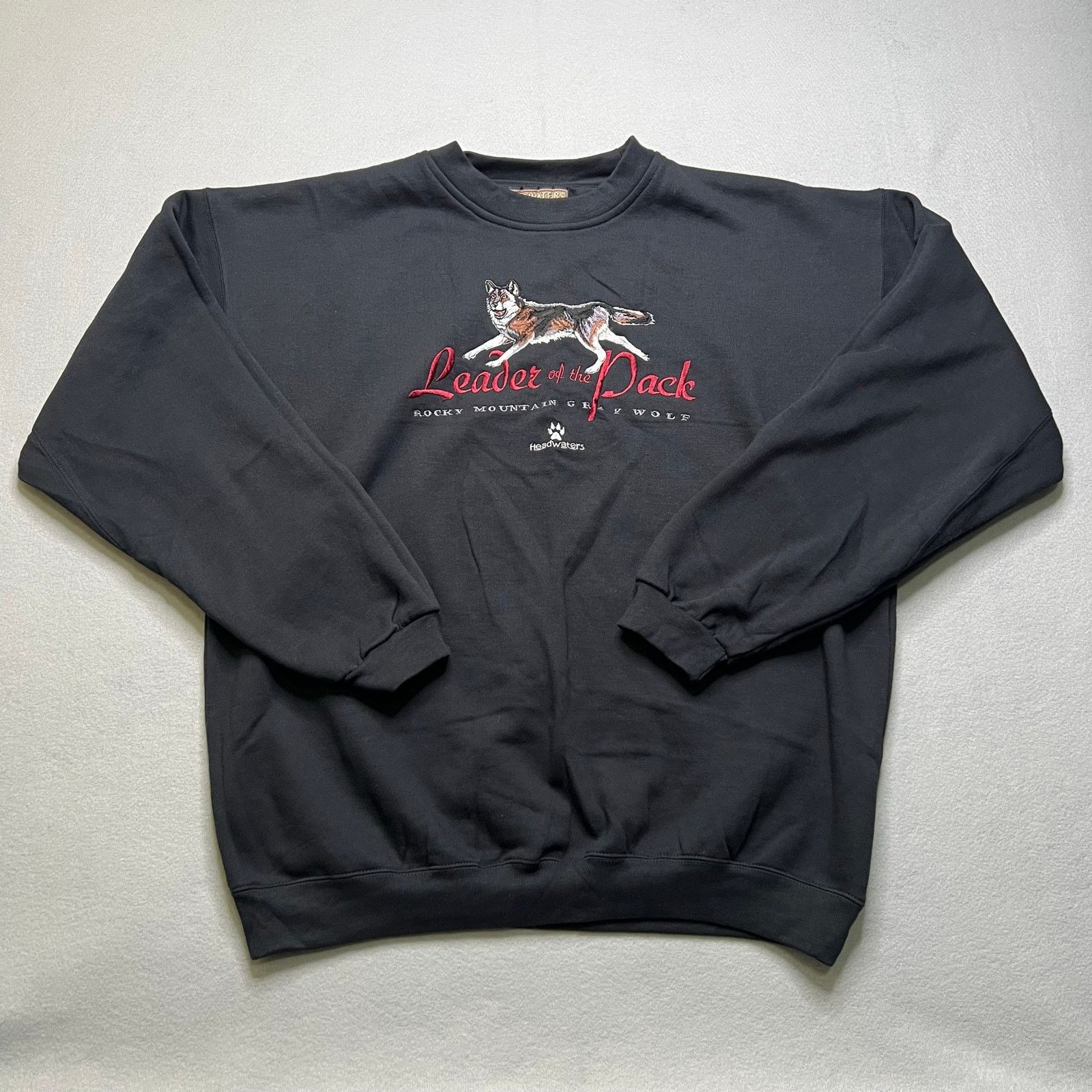 Vintage Headwaters Leader of the Pack Wolf Sweatshirt Mens XXL Black Size US XXL / EU 58 / 5 - 1 Thumbnail