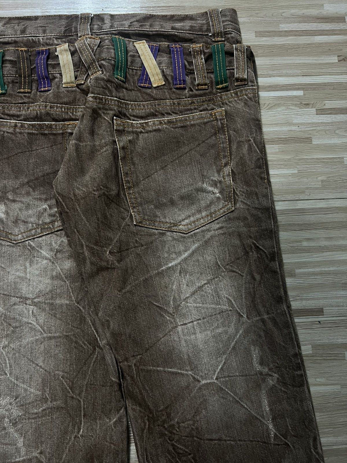 Japanese Brand × Seditionaries 💥INSANE 90s DOUBLE WAIST NYLAUS MUDWASH JEANS 💥 Size US 29 - 12 Thumbnail