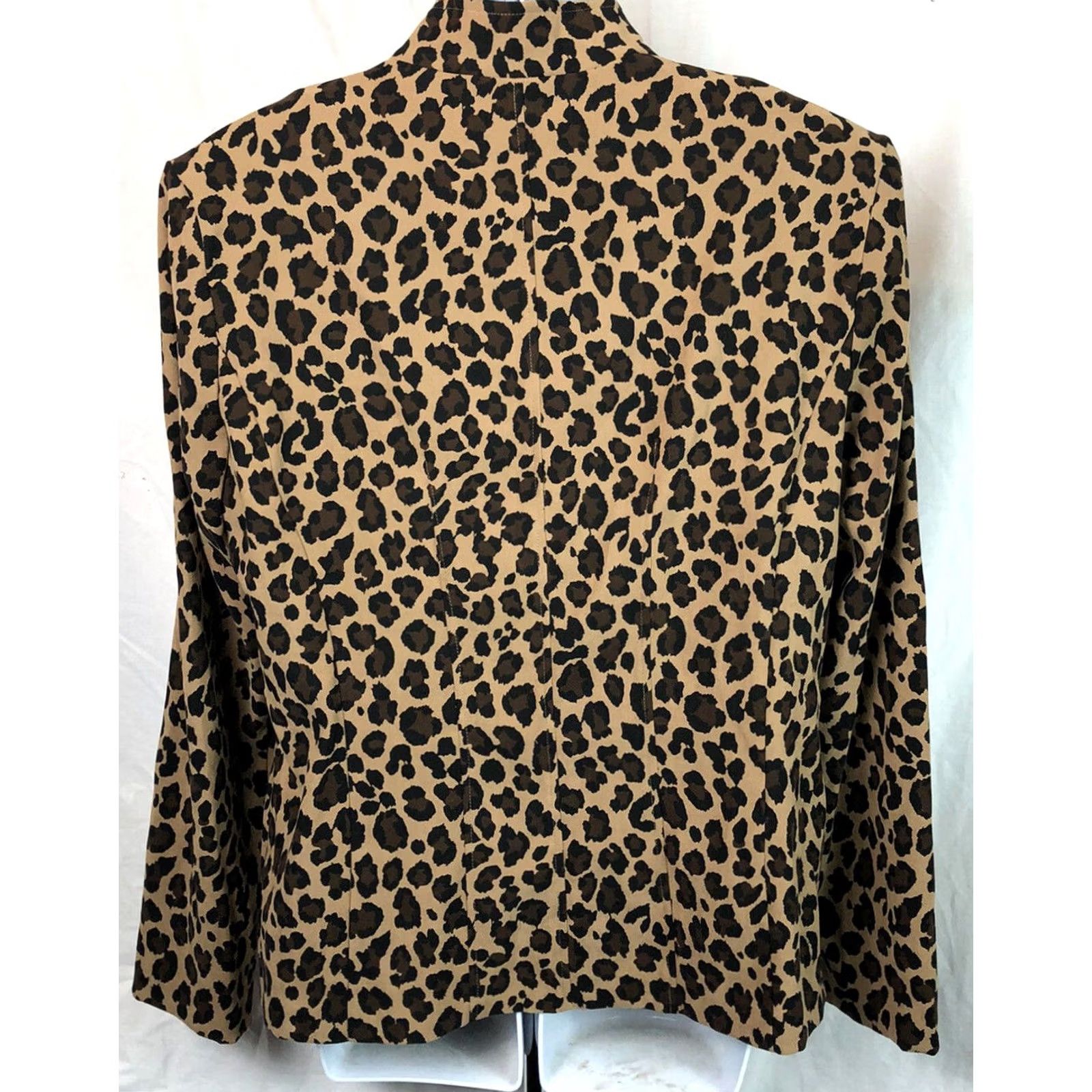 Vintage VINTAGE Dressbarn Jacket Womens M Brown Leopard Zip Stand Collar 90s Retro Y2K Size M / US 6-8 / IT 42-44 - 4 Thumbnail
