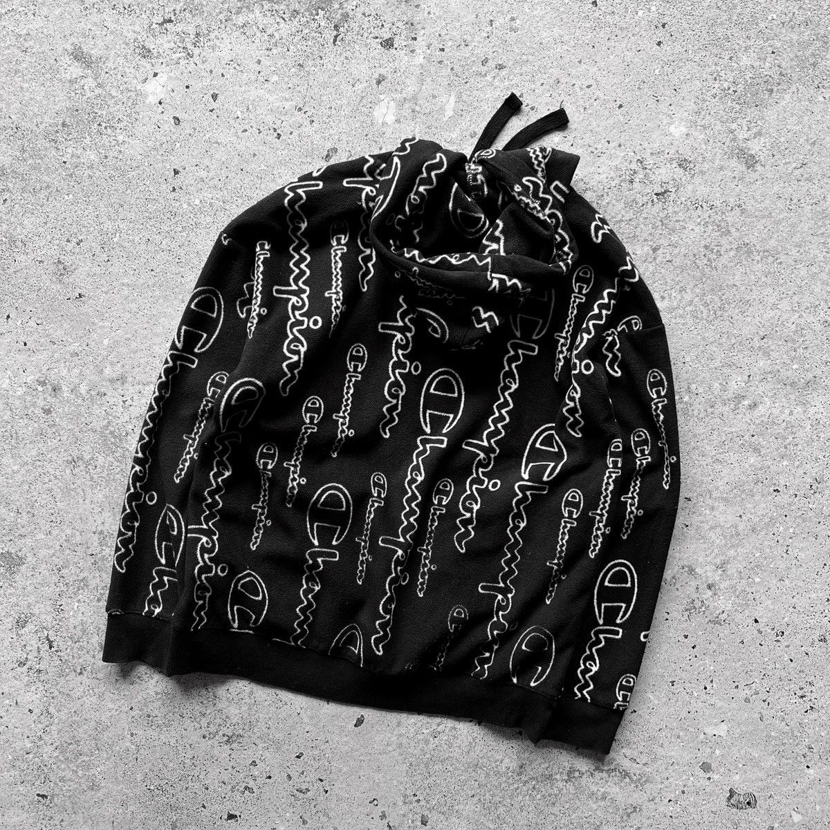 Champion × Designer Champion Womens Monogram Full Logo Printed Fleece Hoodie Size M / US 6-8 / IT 42-44 - 3 Thumbnail