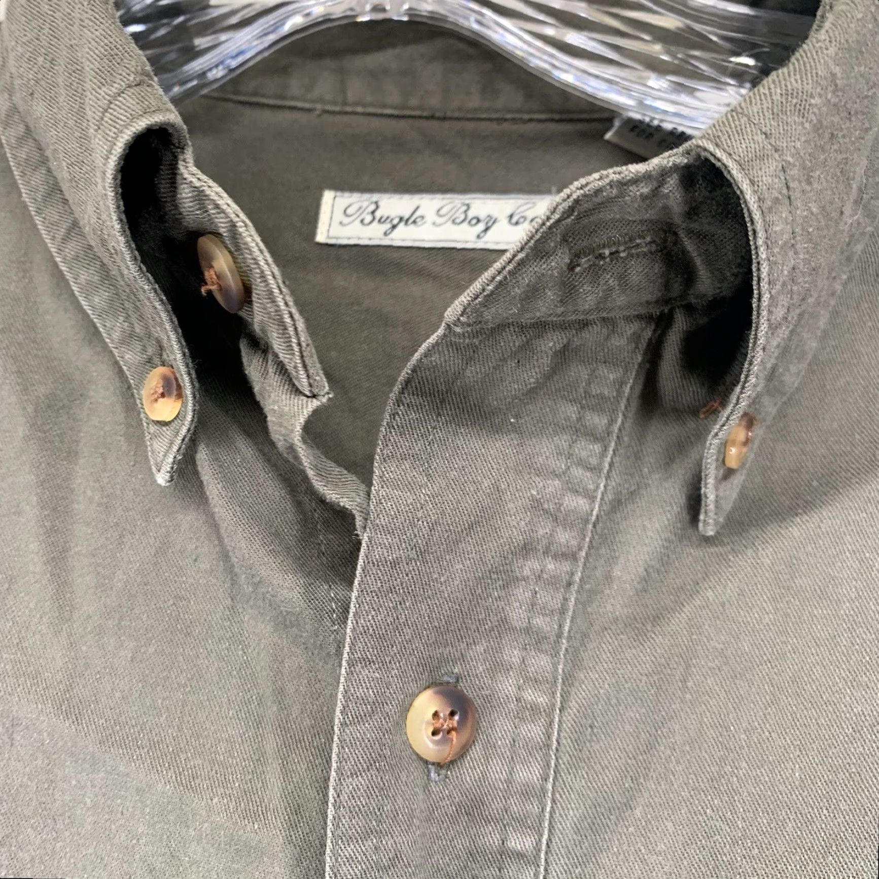 Bugle Boy VINTAGE Bugle Boy Men 90s Long Sleeve Cotton Shirt Adult Medium Olive Green Casual Size US M / EU 48-50 / 2 - 6 Thumbnail