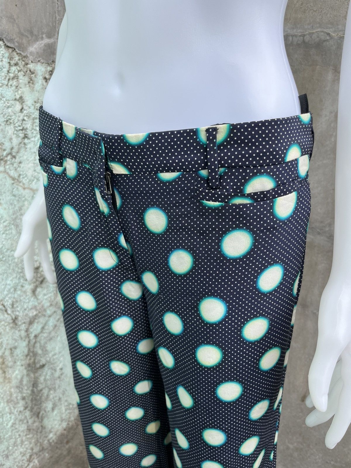 Miu Miu 2011 Silk Polkadot Wide Leg Trousers Size US 31 - 6 Thumbnail