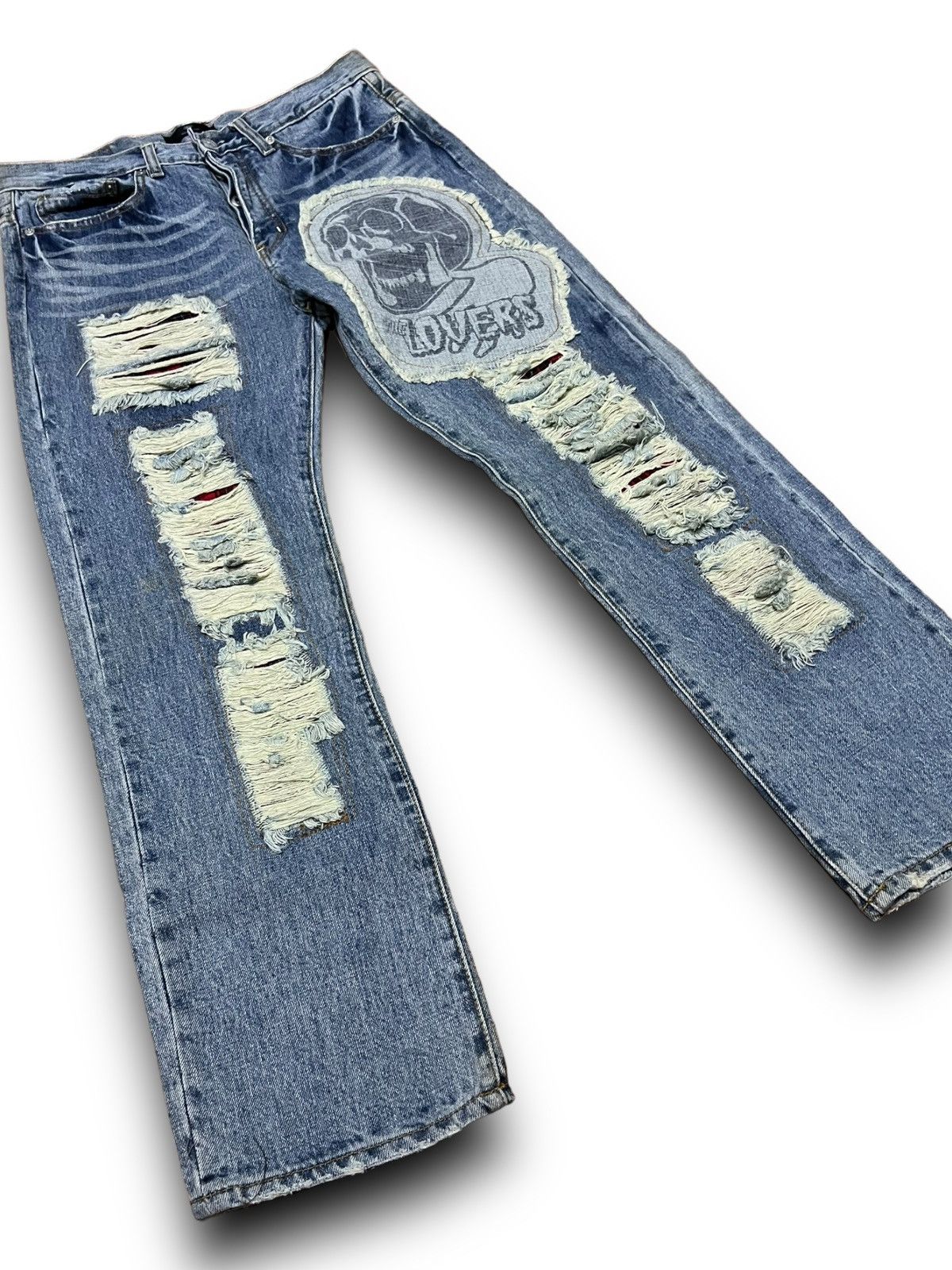 Designer × Japanese Brand SUPER LOVERS ROCK DISTRESSED JEANS JAPANESE BRAND DENIM Size US 32 / EU 48 - 8 Thumbnail