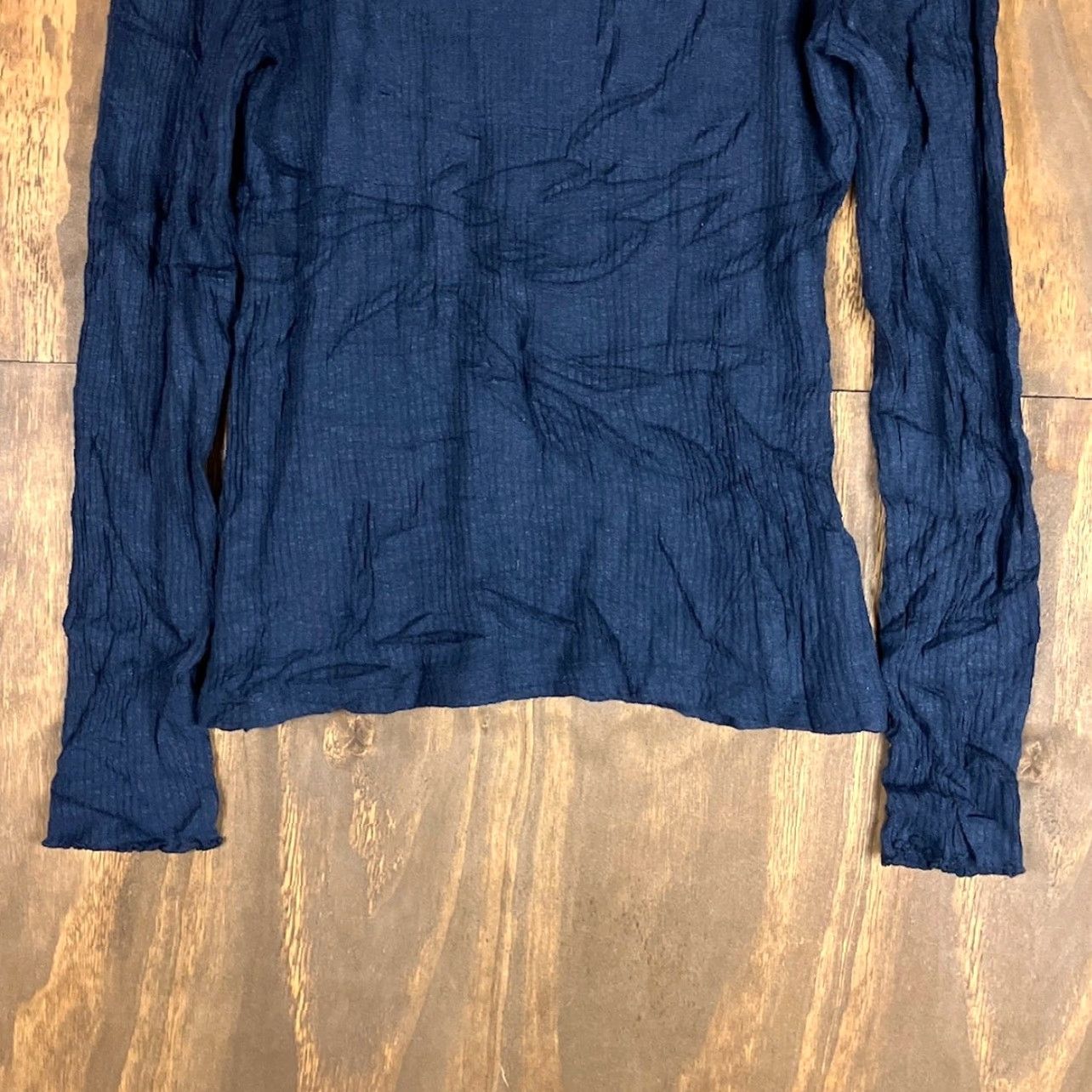 J.Crew J.CREW Womens Sweater Blue Ribbed Mock Neck Button Shoulder Stretch Large Size L / US 10 / IT 46 - 3 Thumbnail