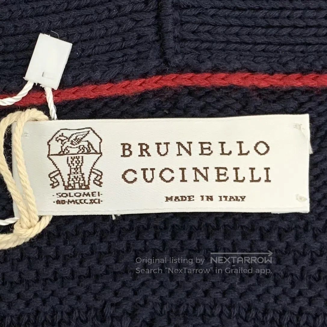 Brunello Cucinelli Brunello Cucinelli Dark Blue Jacquard Cotton Collar Single Size US L / EU 52-54 / 3 - 6 Thumbnail