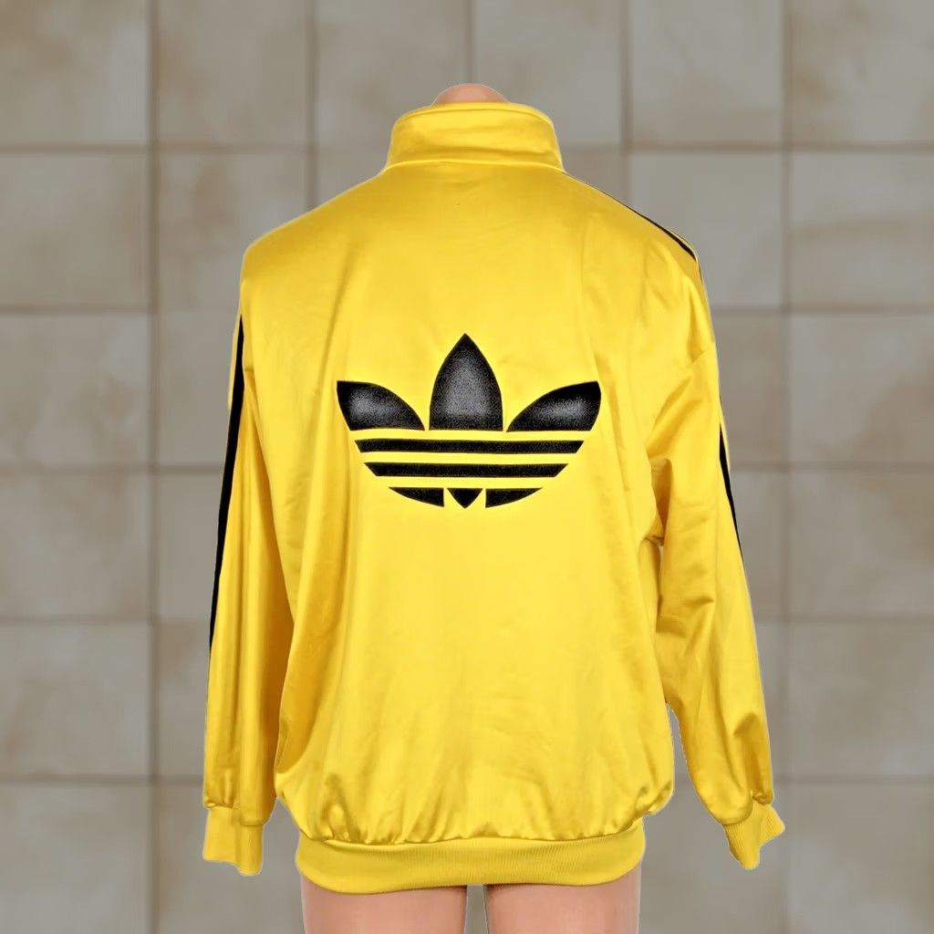Adidas VINTAGE ADIDAS Jacket Mens Large Shiny Gold Black Large Trefoil Logo 80s Track USA Size US L / EU 52-54 / 3 - 1 Thumbnail