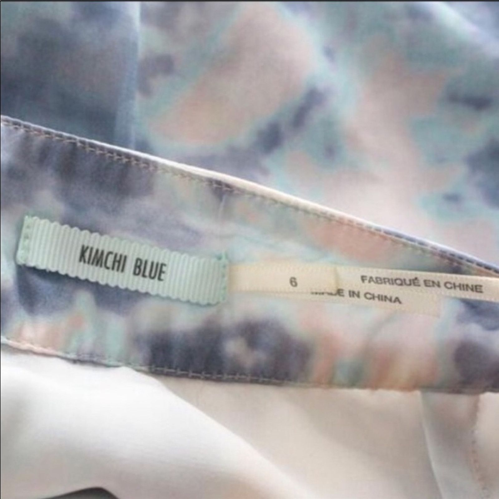 Free People UO KIMCHI BLUE Tidal Tie Dye White Ruffle Maxi Mini Skirt Size 28" / US 6 / IT 42 - 5 Thumbnail