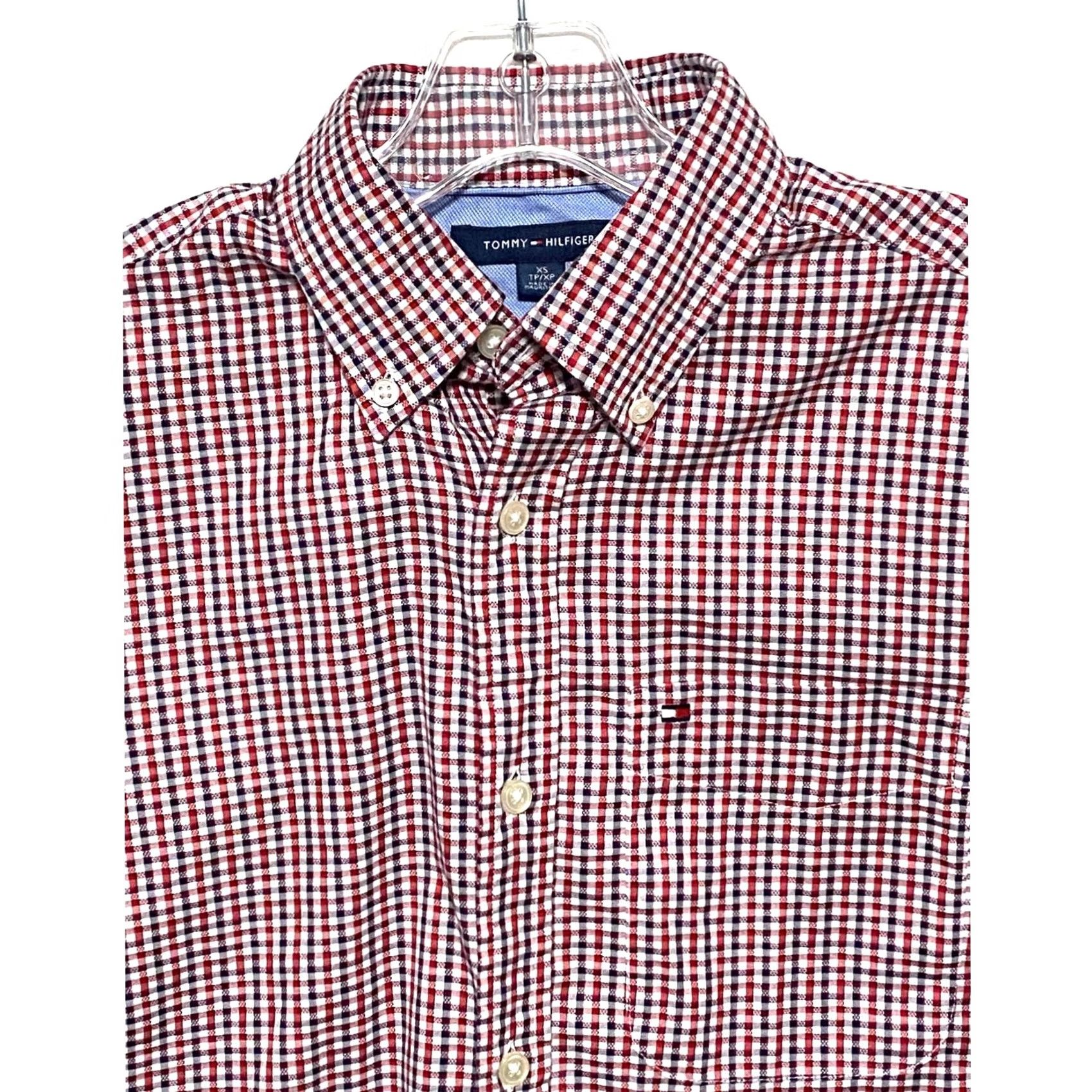 Tommy Hilfiger Tommy Hilfiger Button Shirt Mens XS Red White Blue Check Preppy Classic Workwear Shirts Button-Up Shirt Size US XS / EU 42 / 0 - 2 Thumbnail