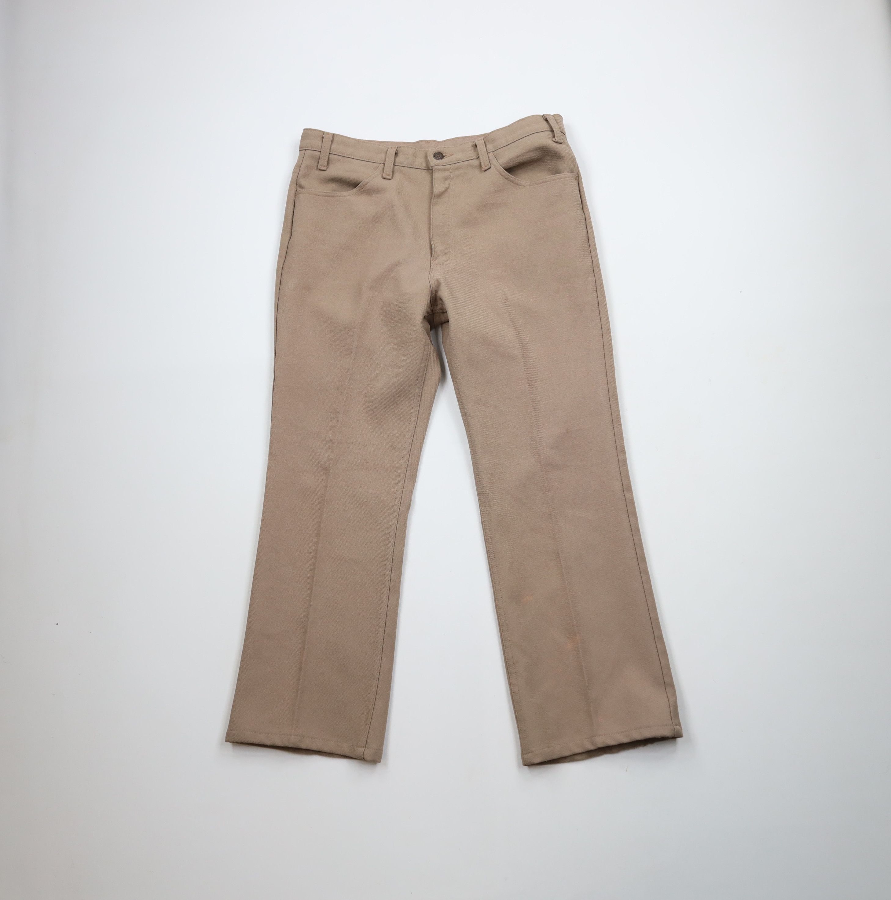 Levi's × Vintage Vintage 90s Levis Flared Wide Leg Knit Chino Pants Beige USA Size US 36 / EU 52 - 1 Thumbnail