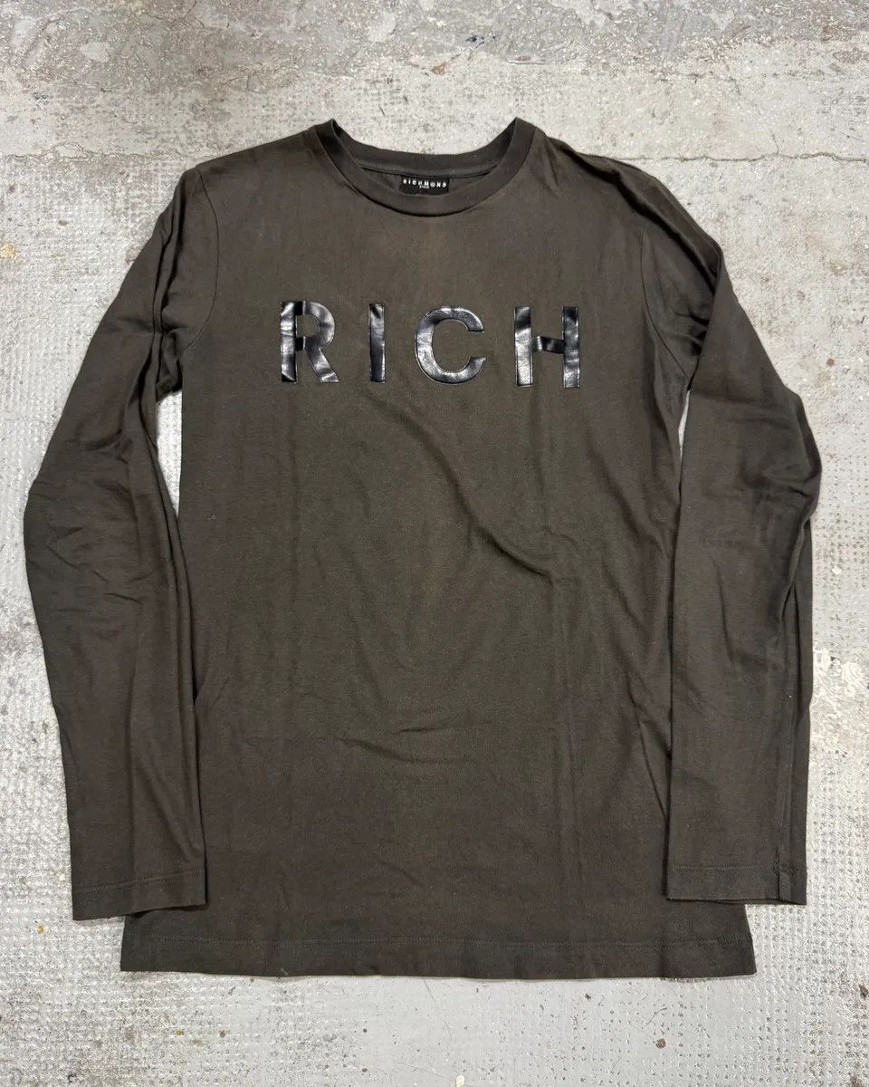 Designer × John Richmond × Vintage 2000s Richmond Rich Grey Brown Longsleeves Size US M / EU 48-50 / 2 - 1 Thumbnail