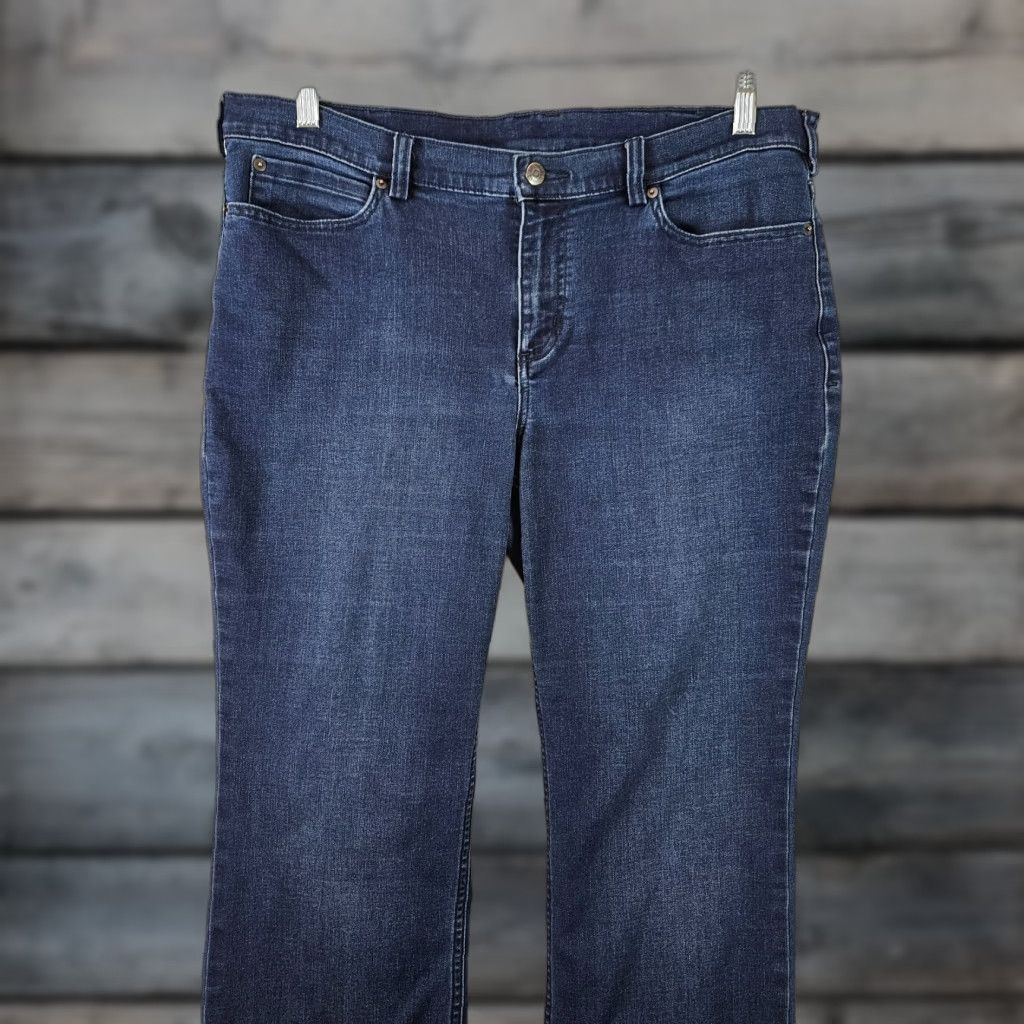 Vintage Duluth Womens Jeans Bootcut Brushed Back 16 Blue Dark Wash Mid Rise Size 38" / US 16 / IT 52 - 1 Thumbnail