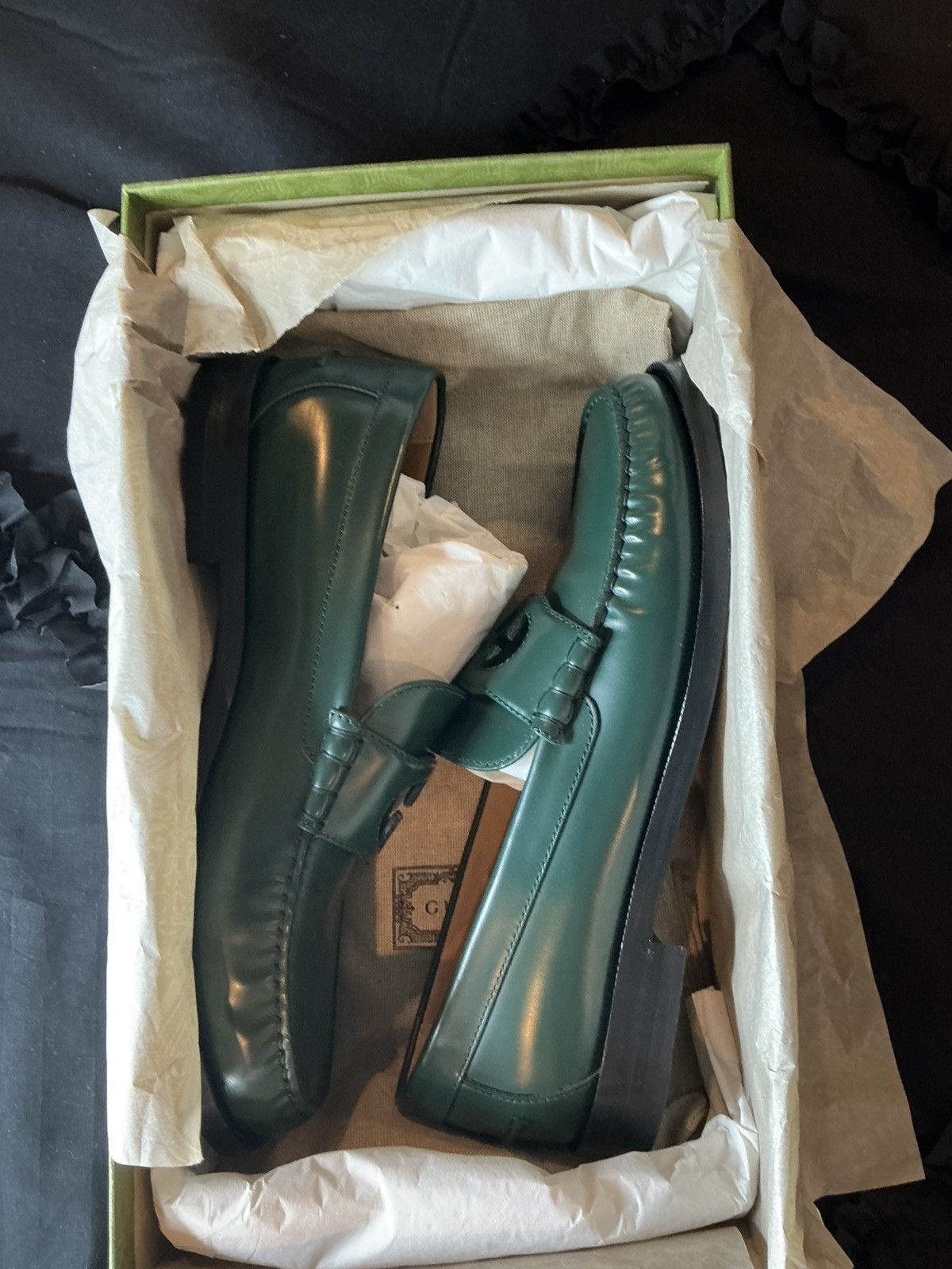 Gucci Gucci Millennial Ribot Loafers - Green Leather Size US 10 / EU 43 - 3 Thumbnail