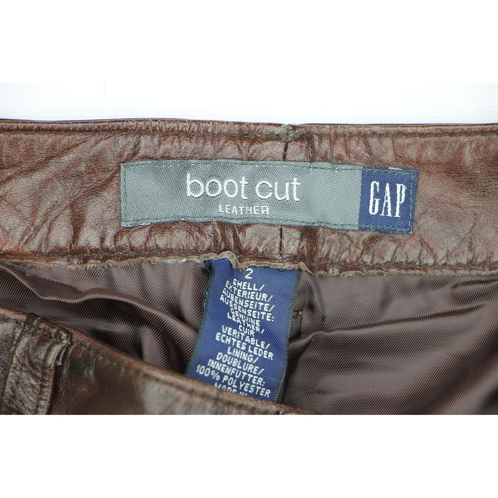 Gap Vintage Boot Cut Gap Brown Leather Y2K Retro Hippie Pants Size 28" / US 6 / IT 42 - 3 Thumbnail